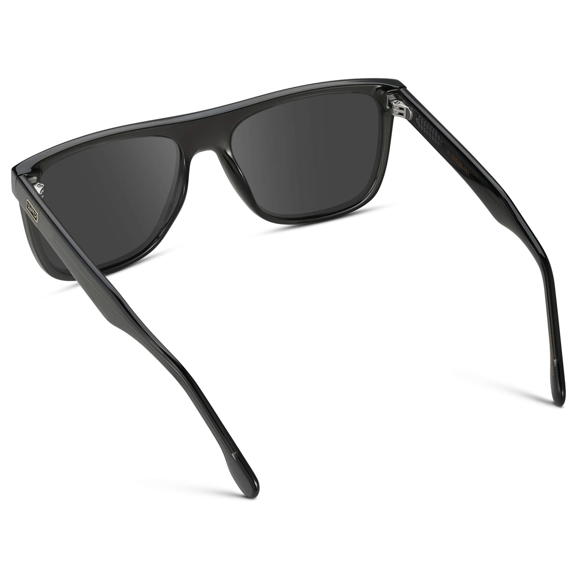 Crystal Carbon Grey / Grey || Square Flat-Top Prescription Sunglasses