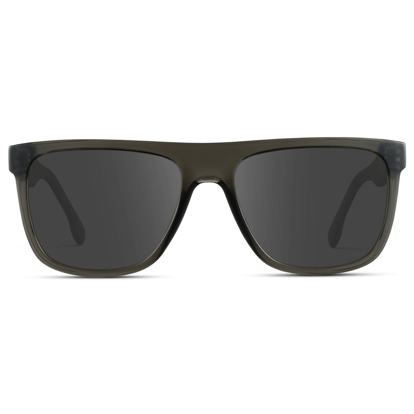 Crystal Carbon Grey / Grey || Square Flat-Top Prescription Sunglasses