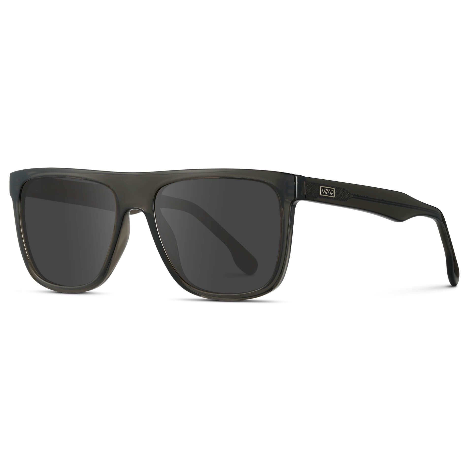 Crystal Carbon Grey / Grey || Square Flat-Top Prescription Sunglasses