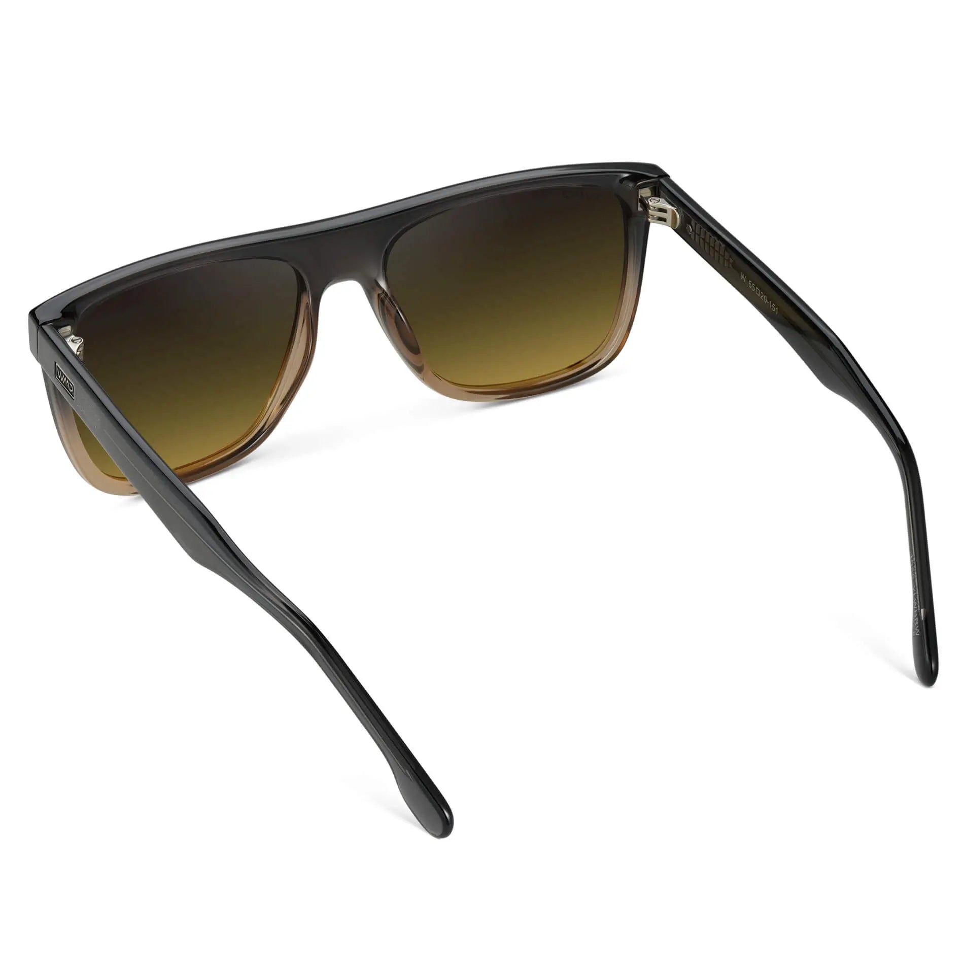 Carbon Champagne / Brown Ochre Lens || Men's Oversized Square Flat-Top Browline Sunglasses with Carbon Champagne Acetate Frame and Brown Ochre Polarized Lens