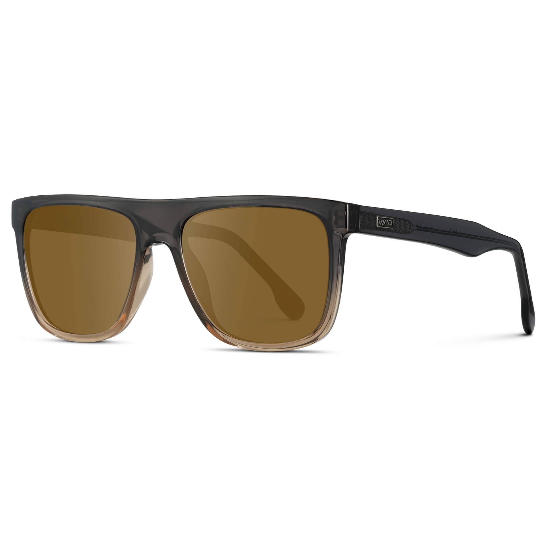 Carbon Champagne / Amber || Square Flat-Top Prescription Sunglasses