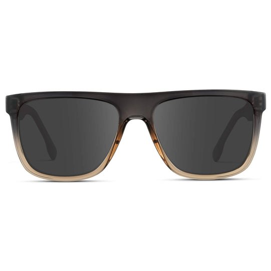 Carbon Champagne / Grey || Square Flat-Top Prescription Sunglasses