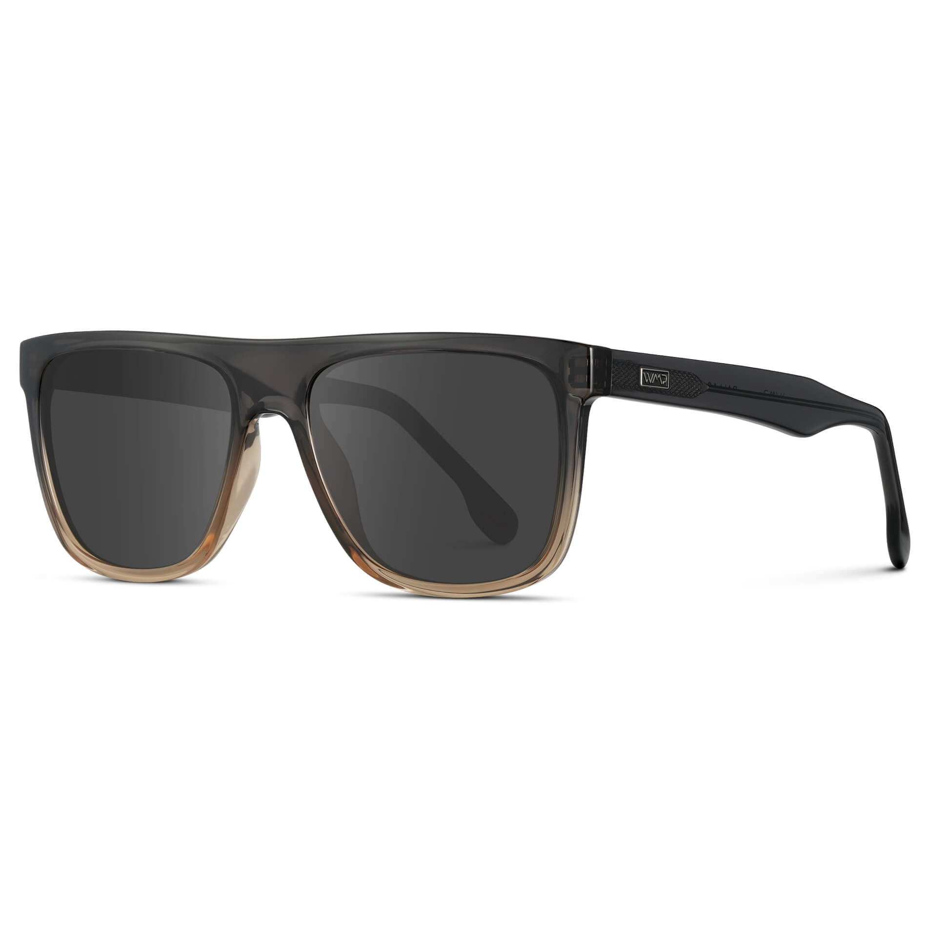Carbon Champagne / Grey || Square Flat-Top Prescription Sunglasses