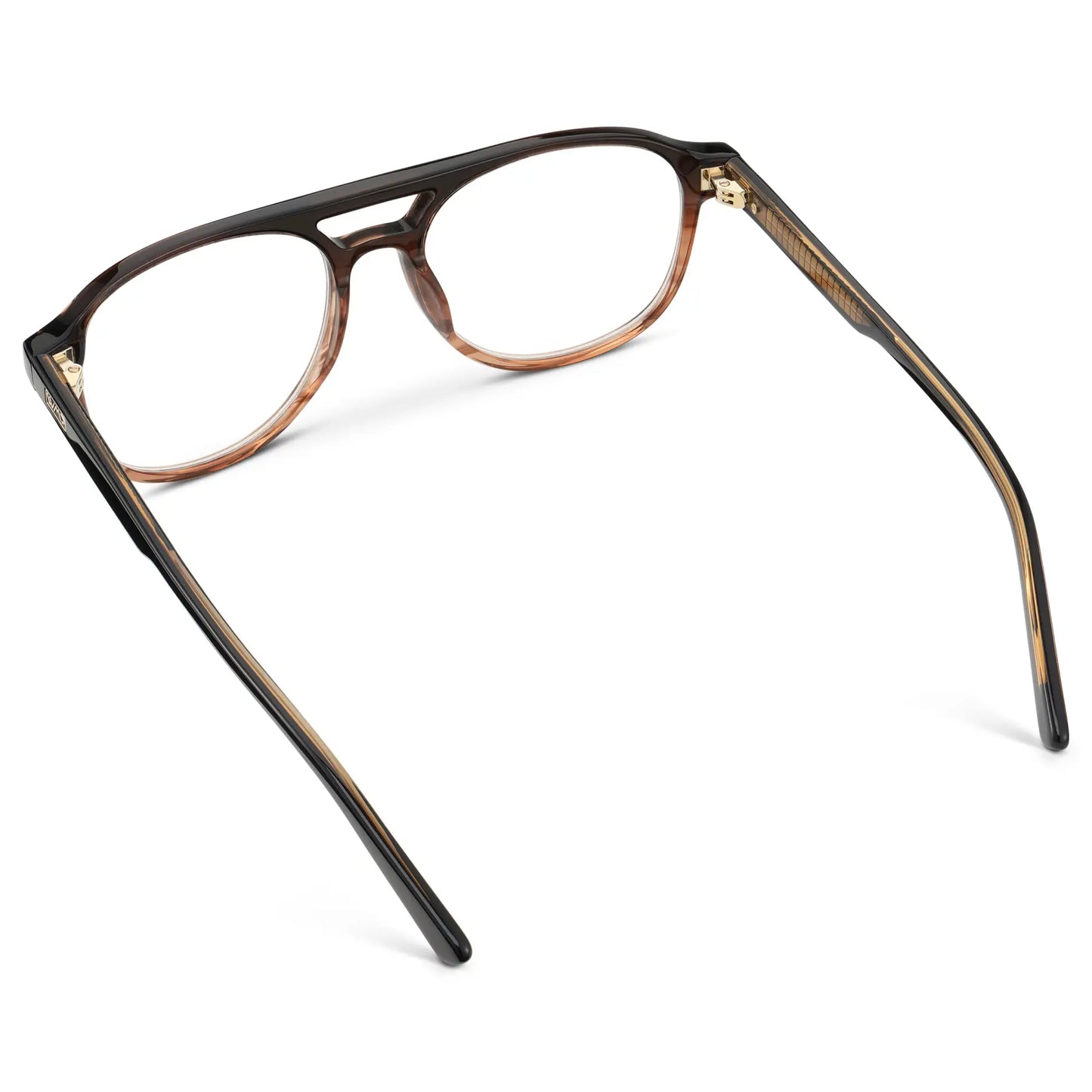 Ridge Brown || Men's Aviator Blue Light Blocking Glasses with Ridge Brown Acetate Frame and Clear Lens