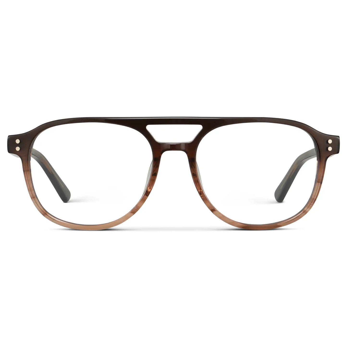 Ridge Brown || Men's Aviator Blue Light Blocking Glasses with Ridge Brown Acetate Frame and Clear Lens