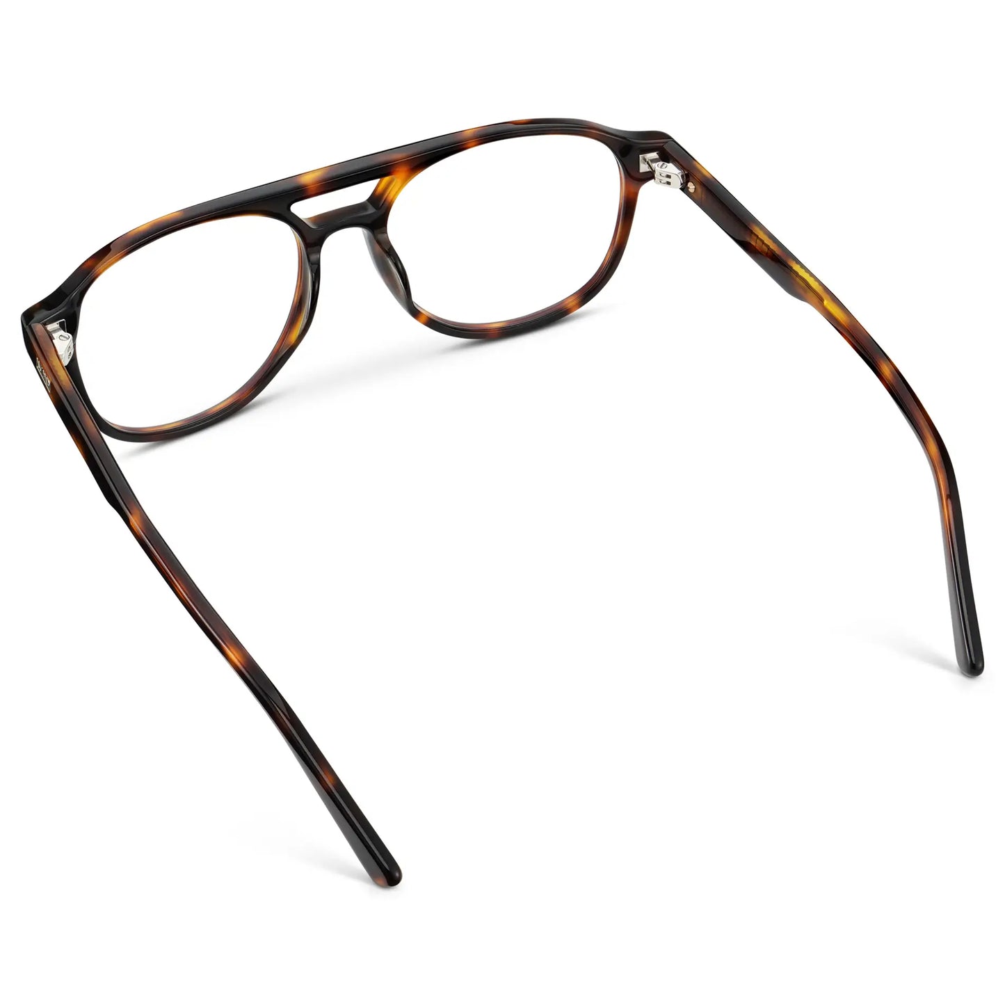 Brown Tortoise || Men's Aviator Blue Light Blocking Glasses with Brown Tortoise Acetate Frame and Clear Lens