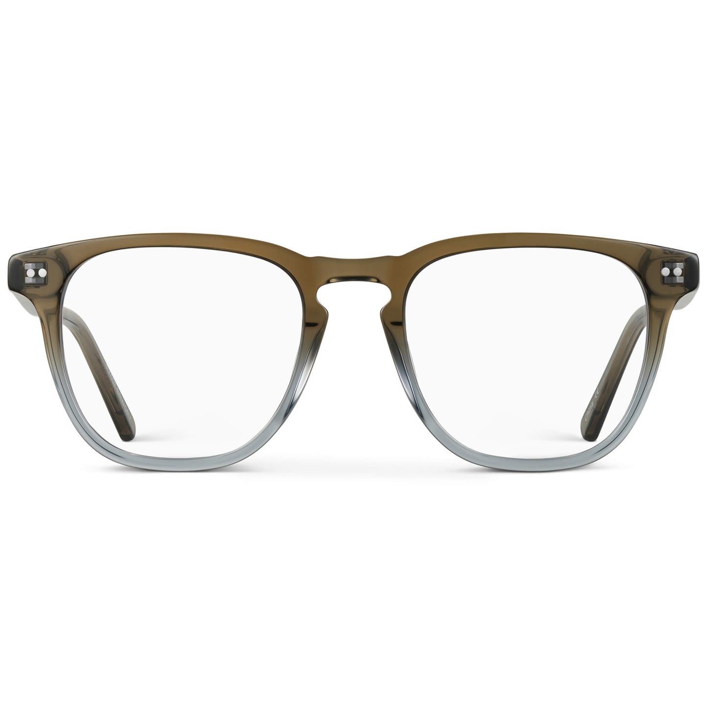 Arctic Forest Green || Men's square arctic forest green acetate frame with clear blue light blocking lens