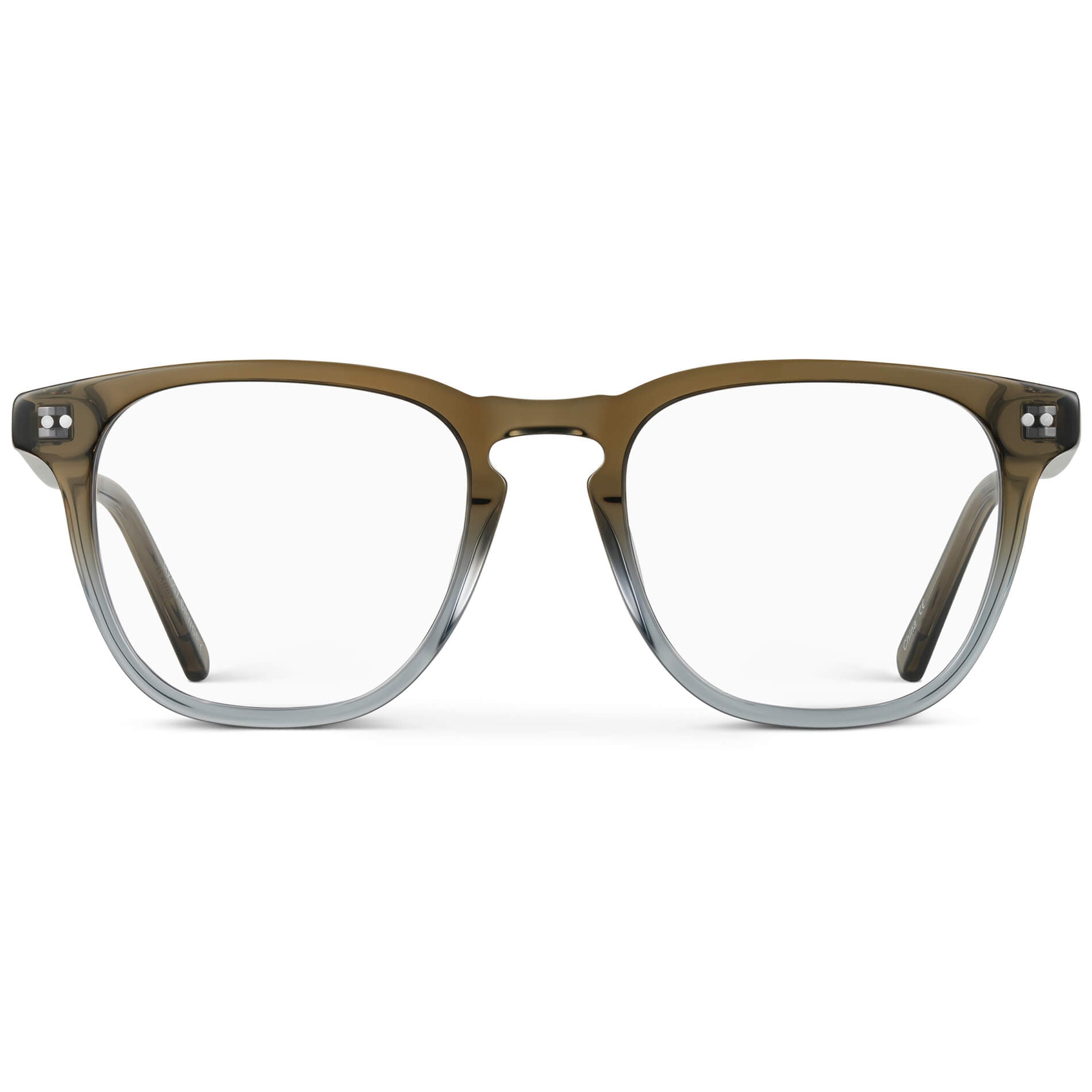 Arctic Forest Green || Men's square arctic forest green acetate frame with clear blue light blocking lens