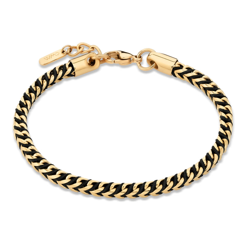 Dax Bracelet - Gold / Black Rope