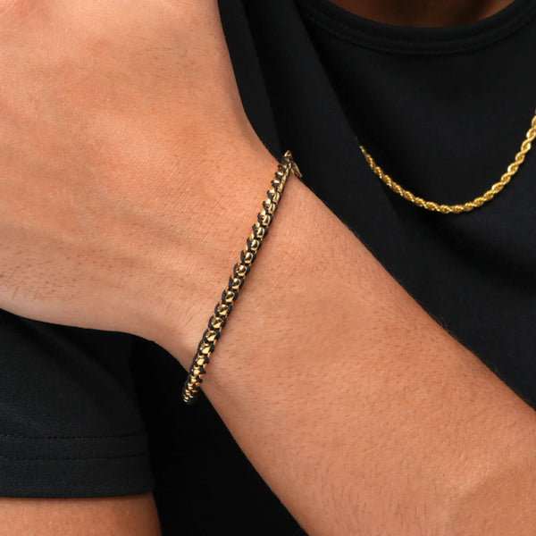 Dayton Bracelet - Gold / Black Rope