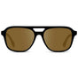 Black / Amber || Men's Double Bridge Aviator Prescription Sunglasses with Black Acetate Frame and Amber Prescription Lens
