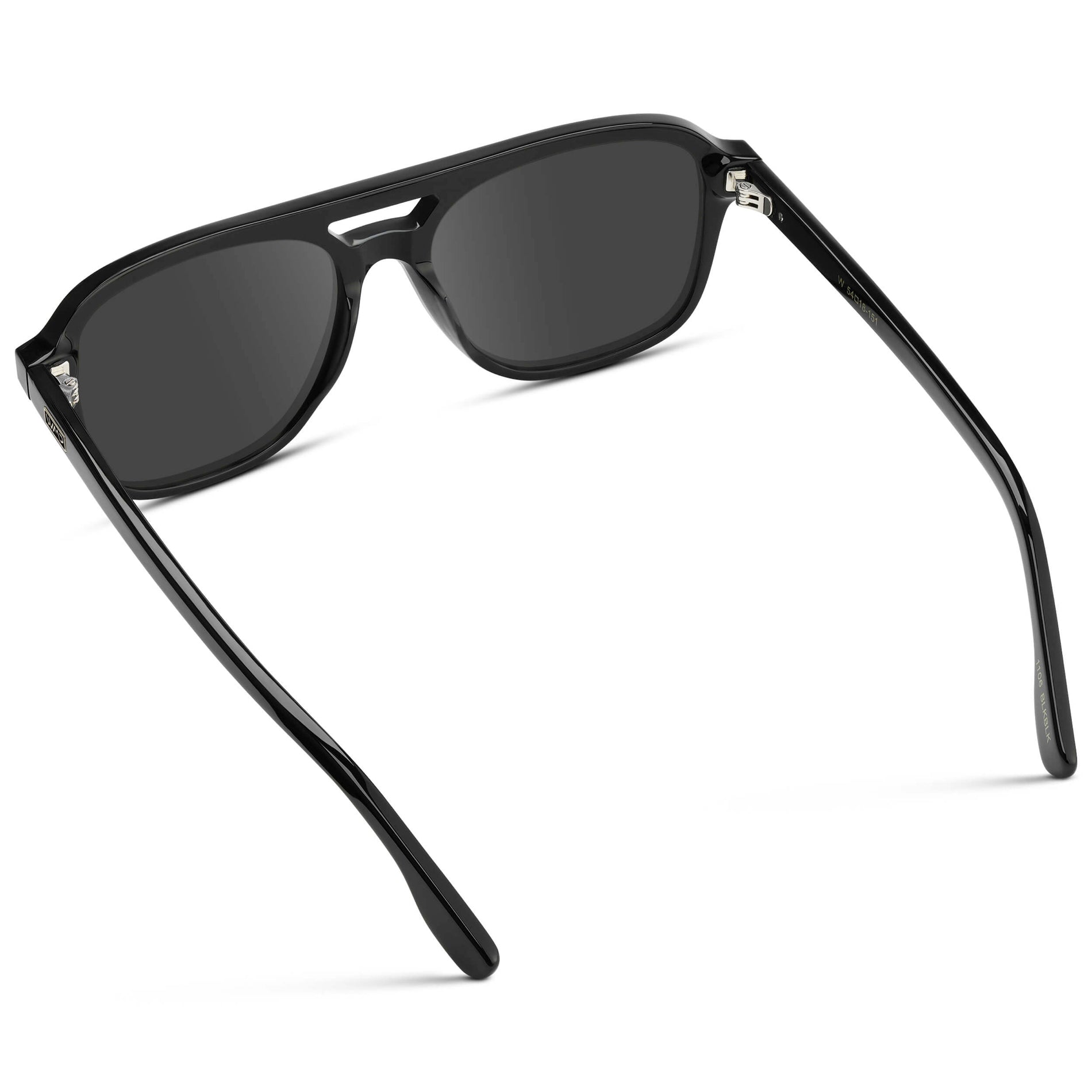 Black / Grey || Men's Double Bridge Aviator Prescription Sunglasses with Black Acetate Frame and Grey Prescription Lens