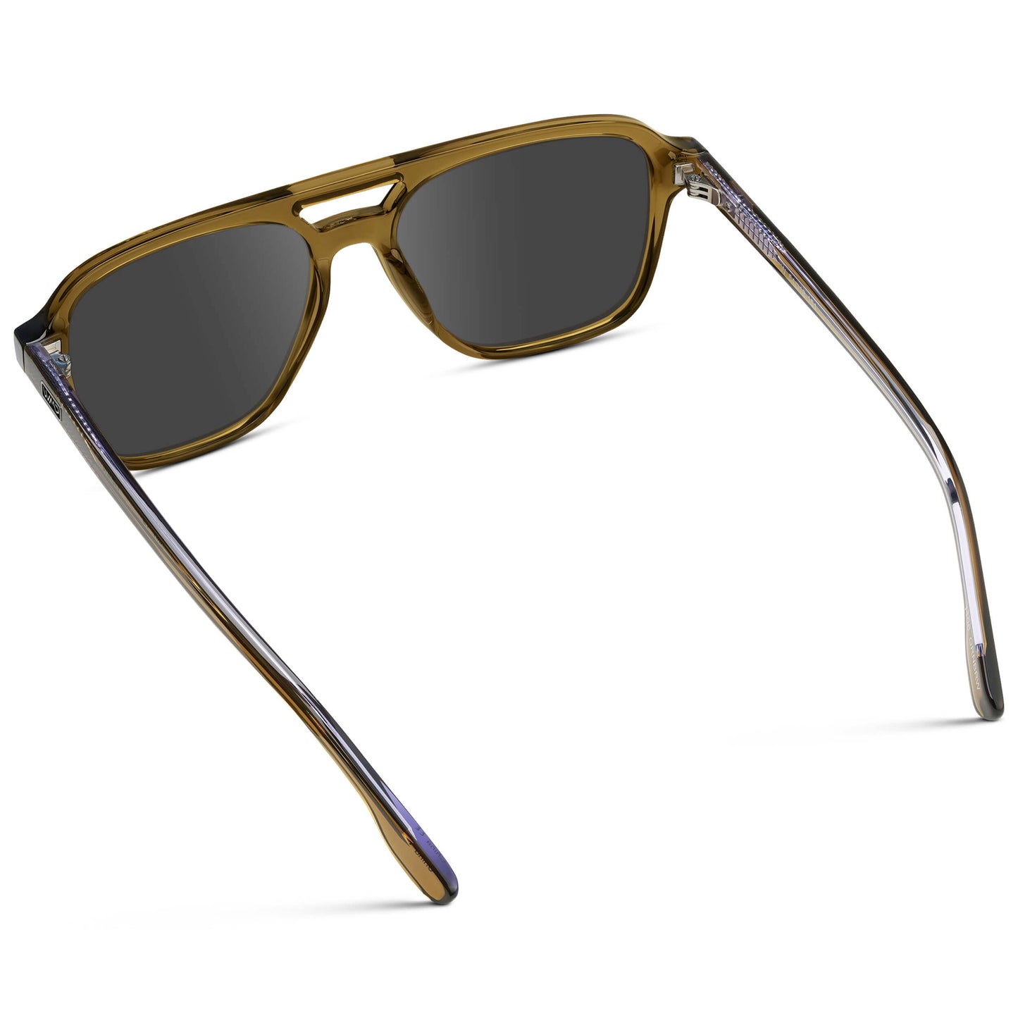 Crystal Verde / Grey || Men's Double Bridge Aviator Prescription Sunglasses with Crystal Verde Acetate Frame and Grey Prescription Lens