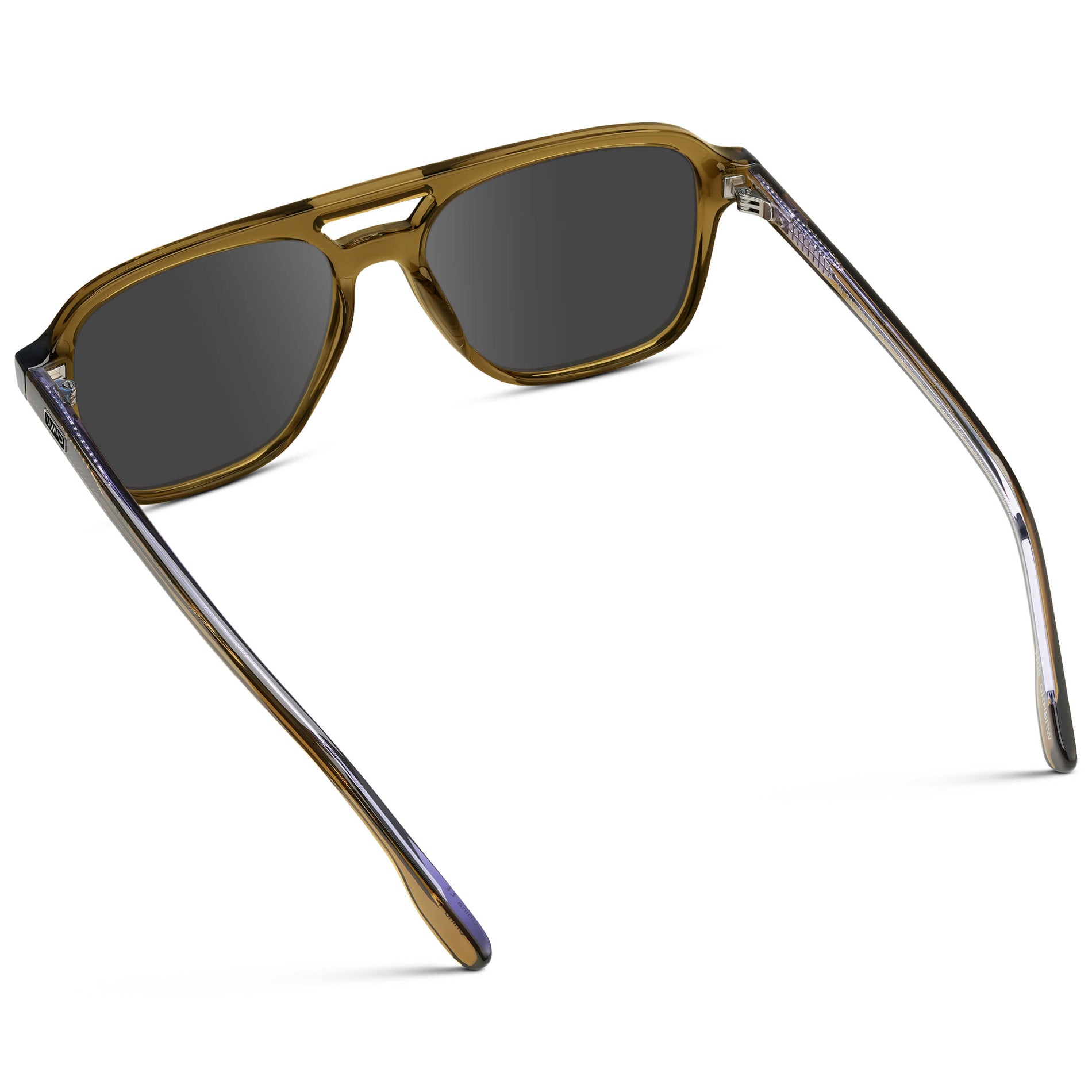 Crystal Verde / Grey || Men's Double Bridge Aviator Prescription Sunglasses with Crystal Verde Acetate Frame and Grey Prescription Lens
