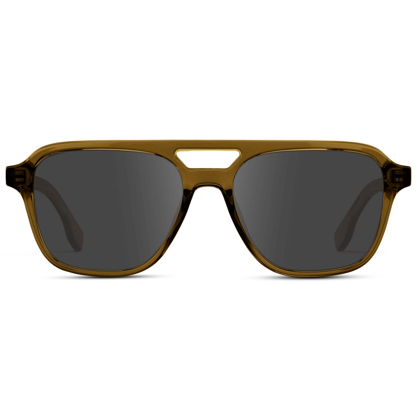 Crystal Verde / Grey || Men's Double Bridge Aviator Prescription Sunglasses with Crystal Verde Acetate Frame and Grey Prescription Lens