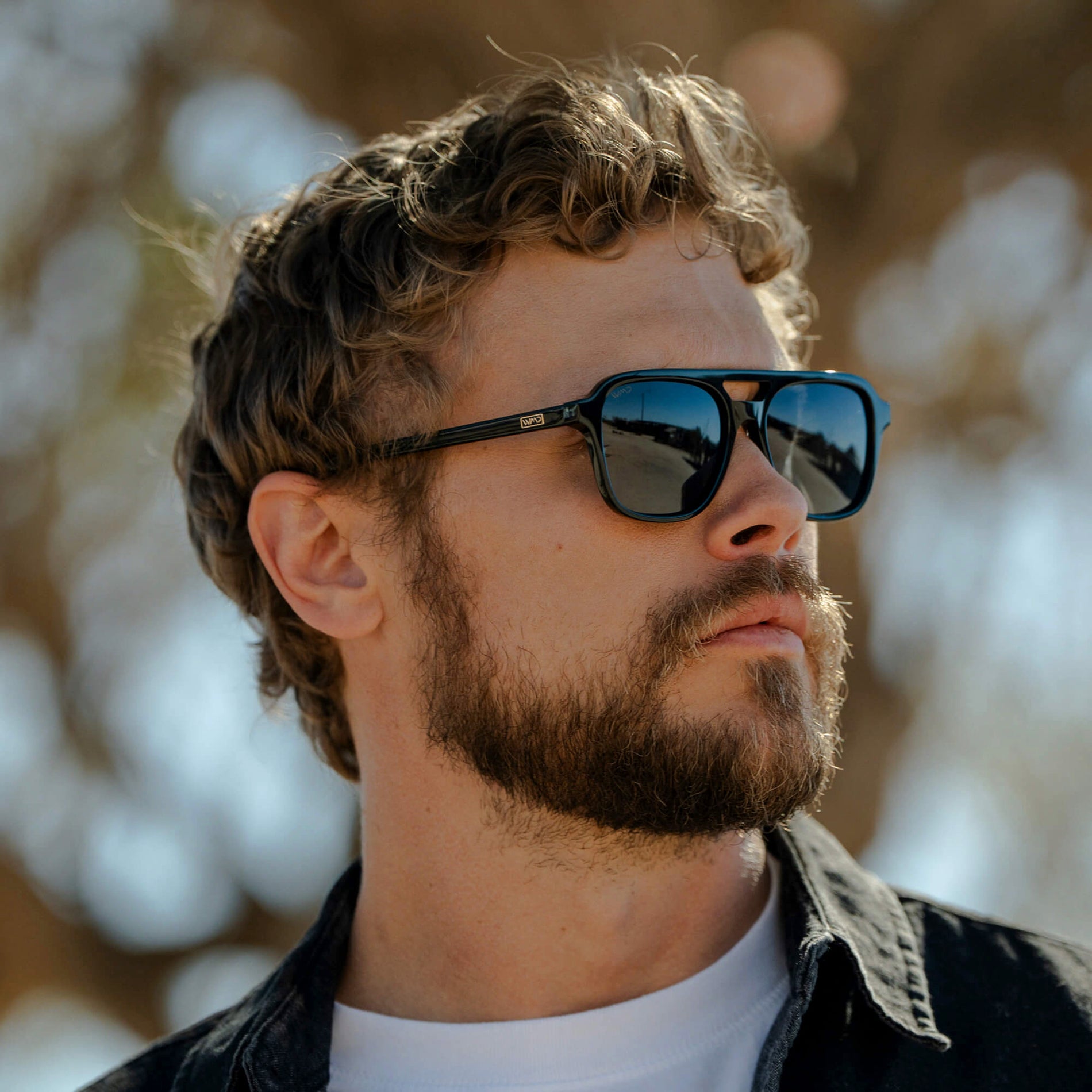 Black / Triple Black Lens || Men's Double Bridge Aviator Sunglasses with Black Acetate Frame and Triple Black Polarized Lens