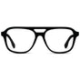 Black || Men's Double Bridge Aviator Prescription Eyeglasses with Black Acetate Frame and Clear Lens on a white background