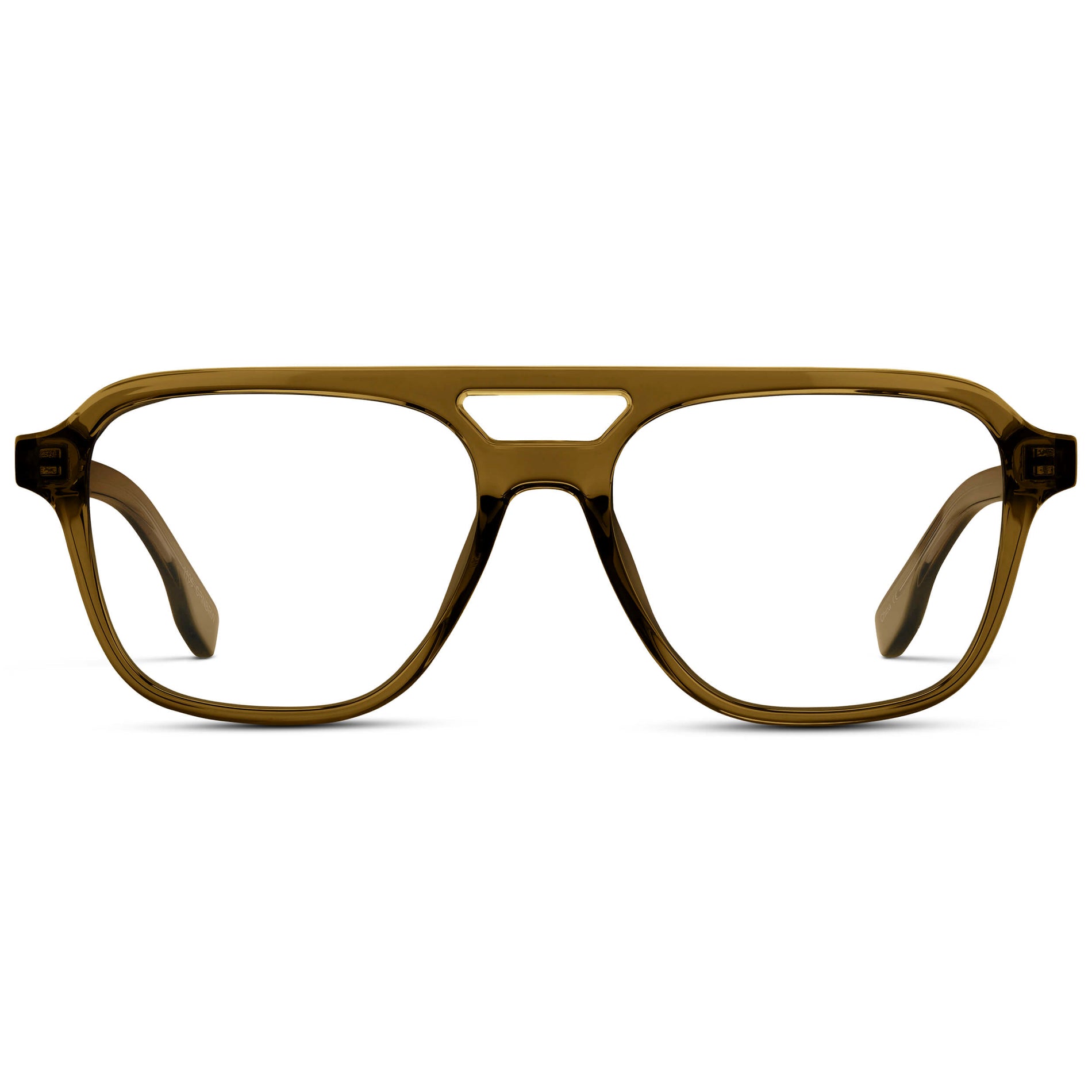 Crystal Verde || Men's Double Bridge Aviator Eyeglasses with Crystal Verde Acetate Frame and Clear Prescription Lens