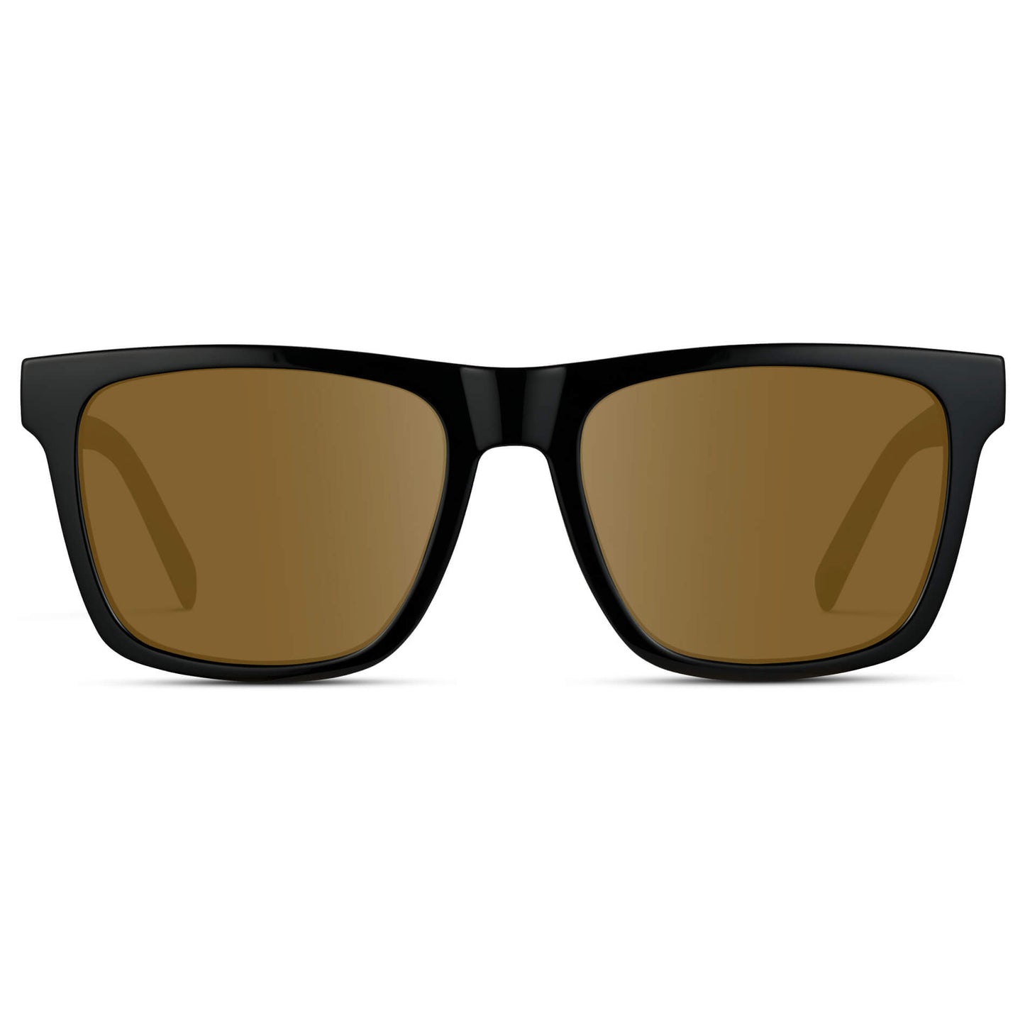 Black / Amber || Modern Square Prescription Sunglasses