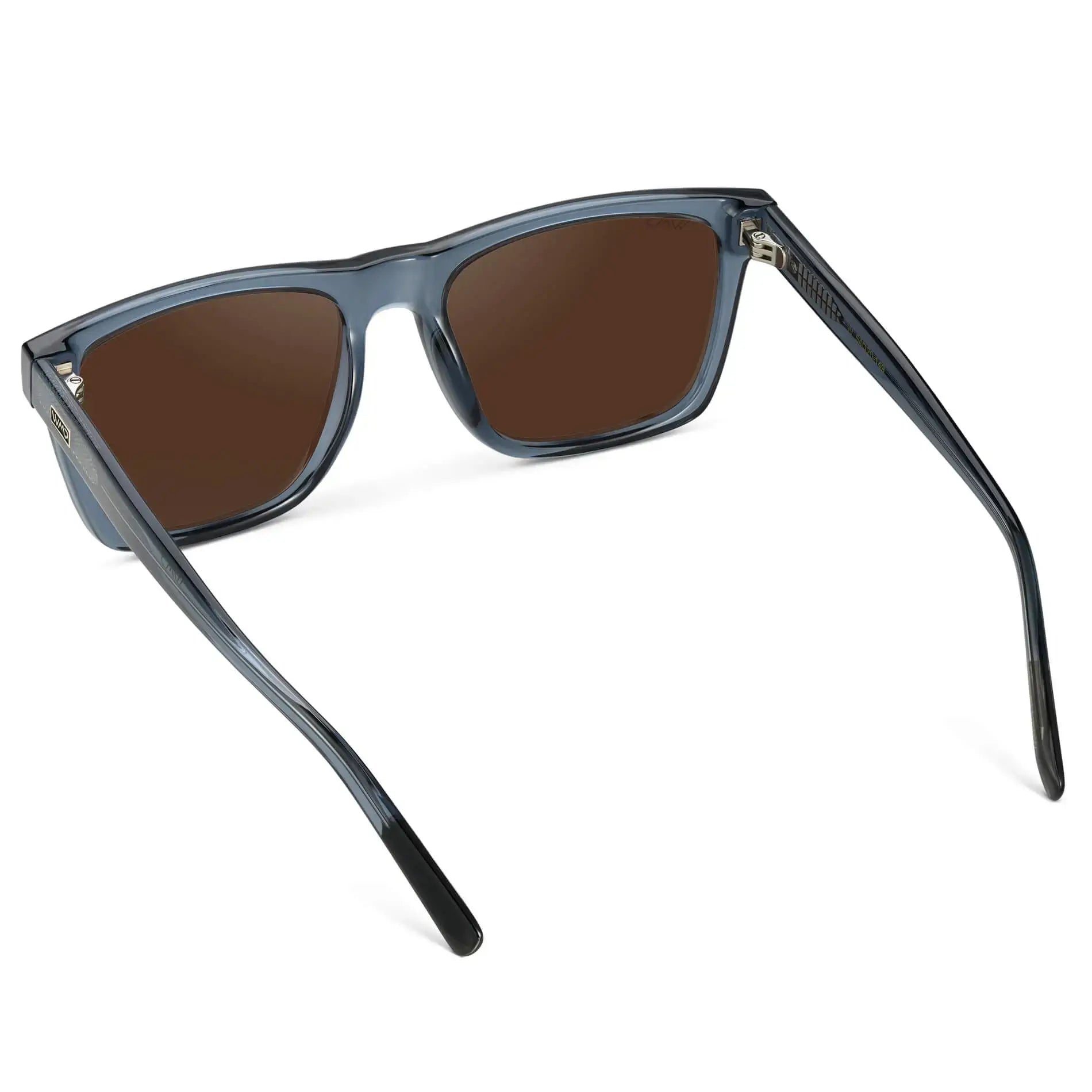 Crystal Indigo Blue / Dark Brown Lens || Men's Indigo Blue Square Polarized Sunglasses with Dark Brown Lenses