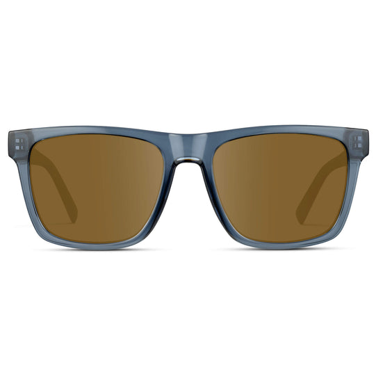Crystal Indigo Blue / Amber || Modern Square Prescription Sunglasses