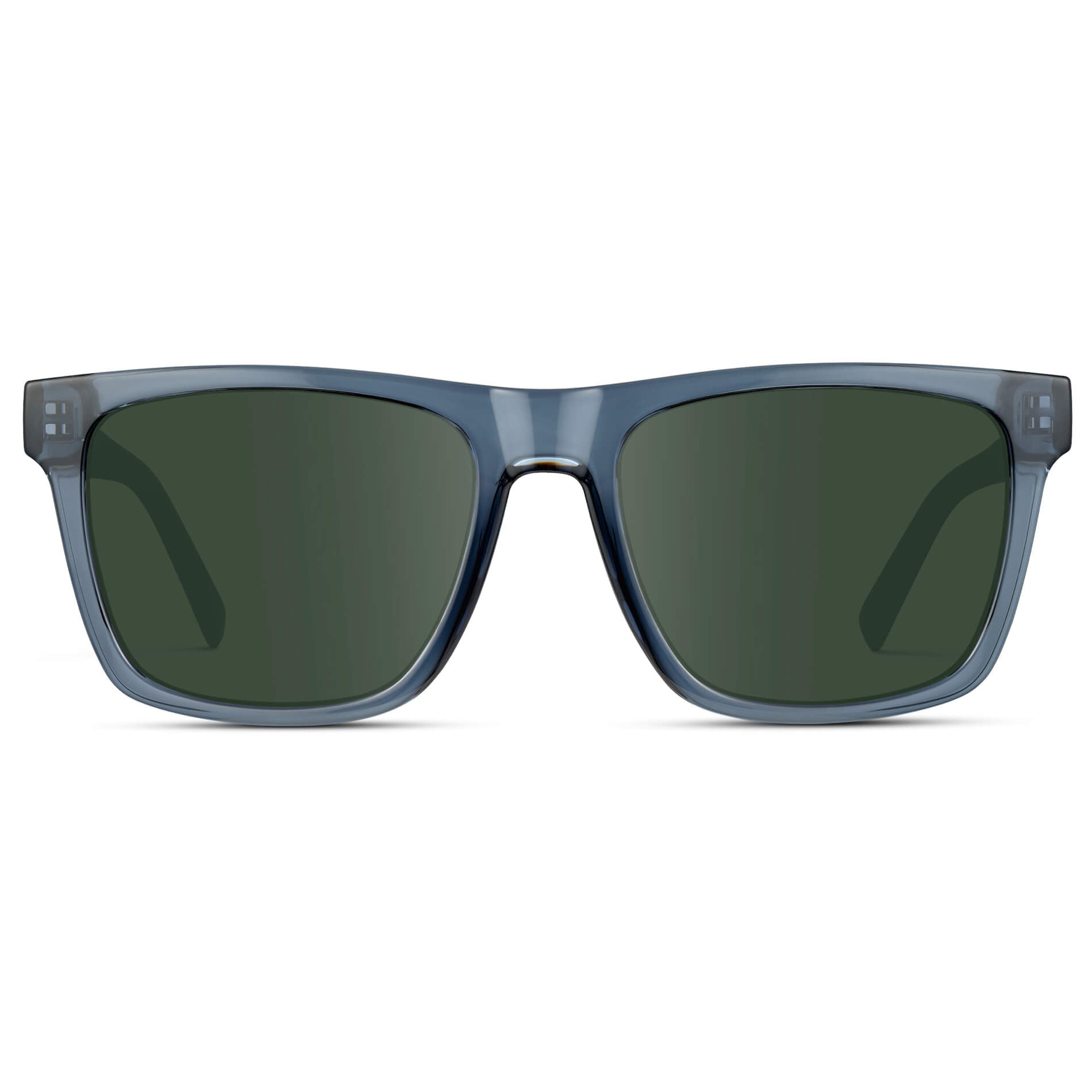 Crystal Indigo Blue / G15 || Modern Square Prescription Sunglasses