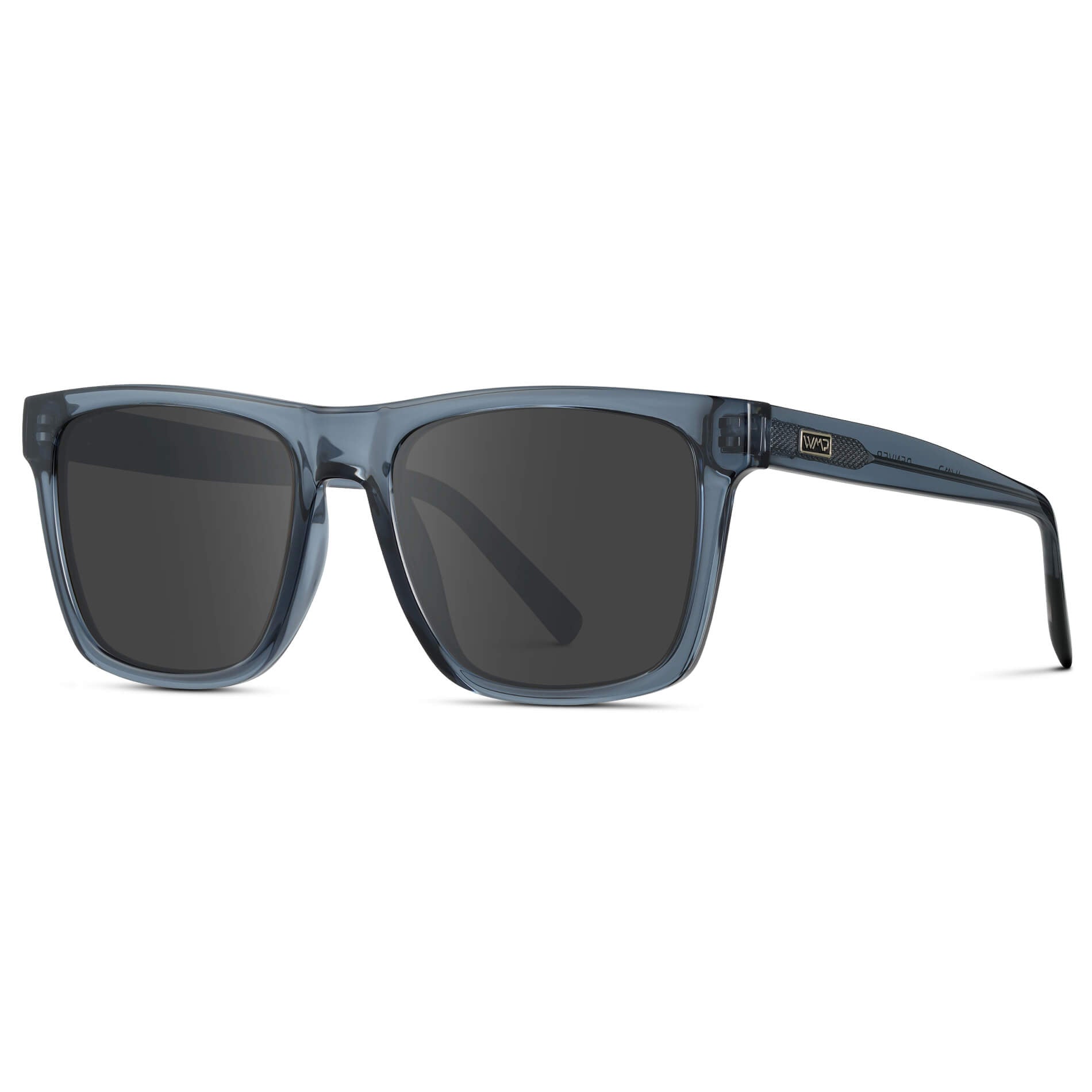 Crystal Indigo Blue / Grey || Modern Square Prescription Sunglasses