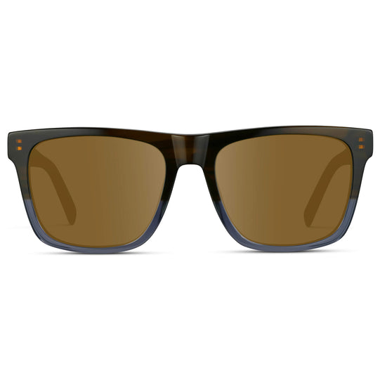 Blue Forest Fade / Amber || Modern Square Prescription Sunglasses
