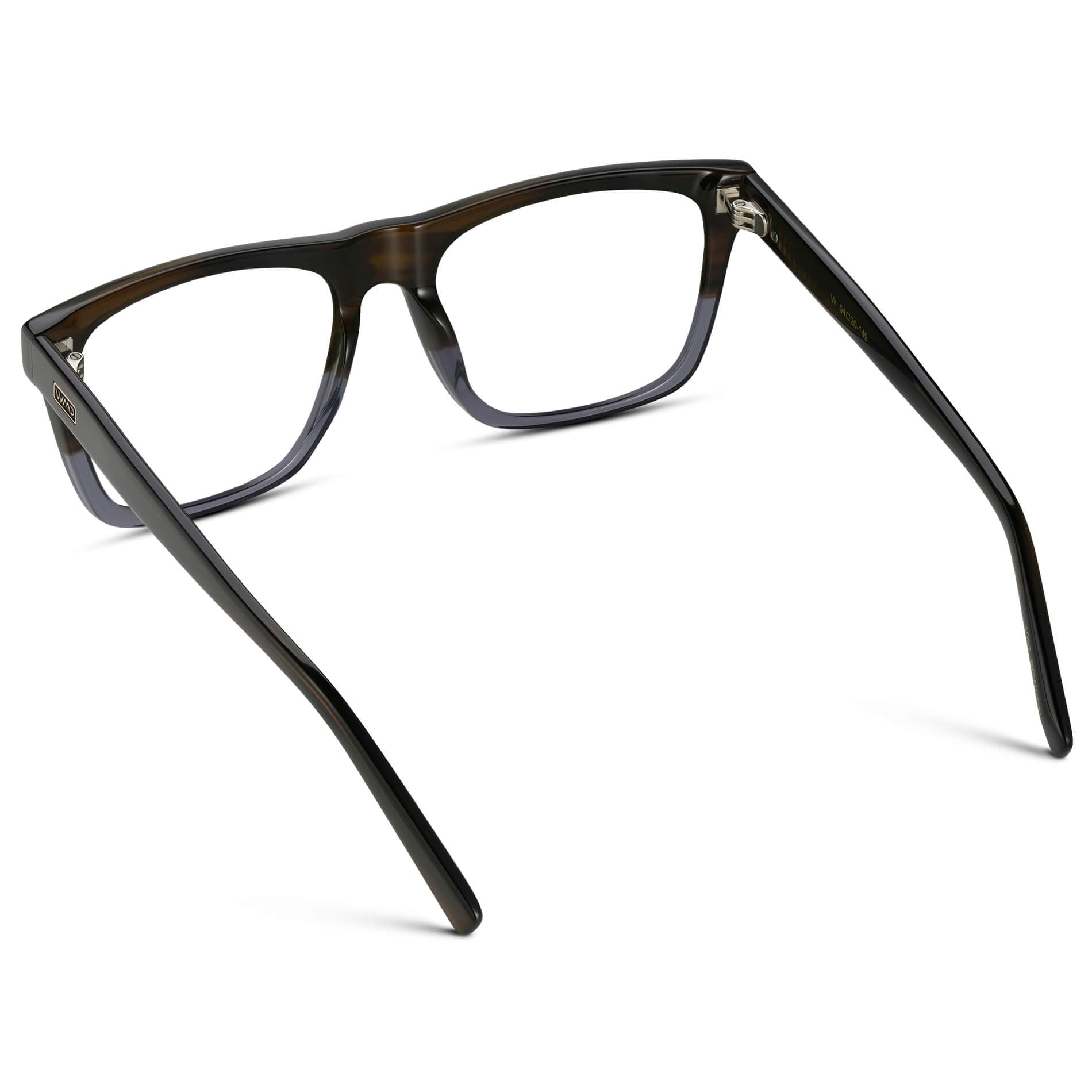 Blue Forest Fade || Square Frame Glasses with Clear Prescription Lenses.