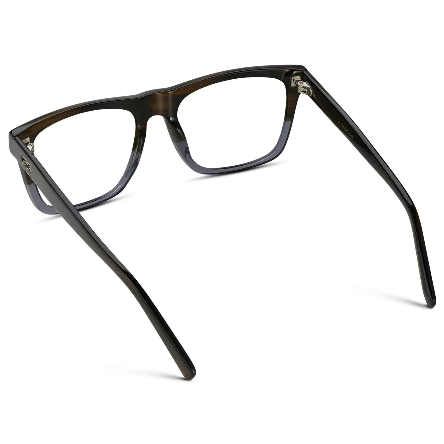 Blue Forest Fade || Back view of Men's Square Eyeglasses with Blue Forest Fade Frame and Clear Prescription Lenses on a white background