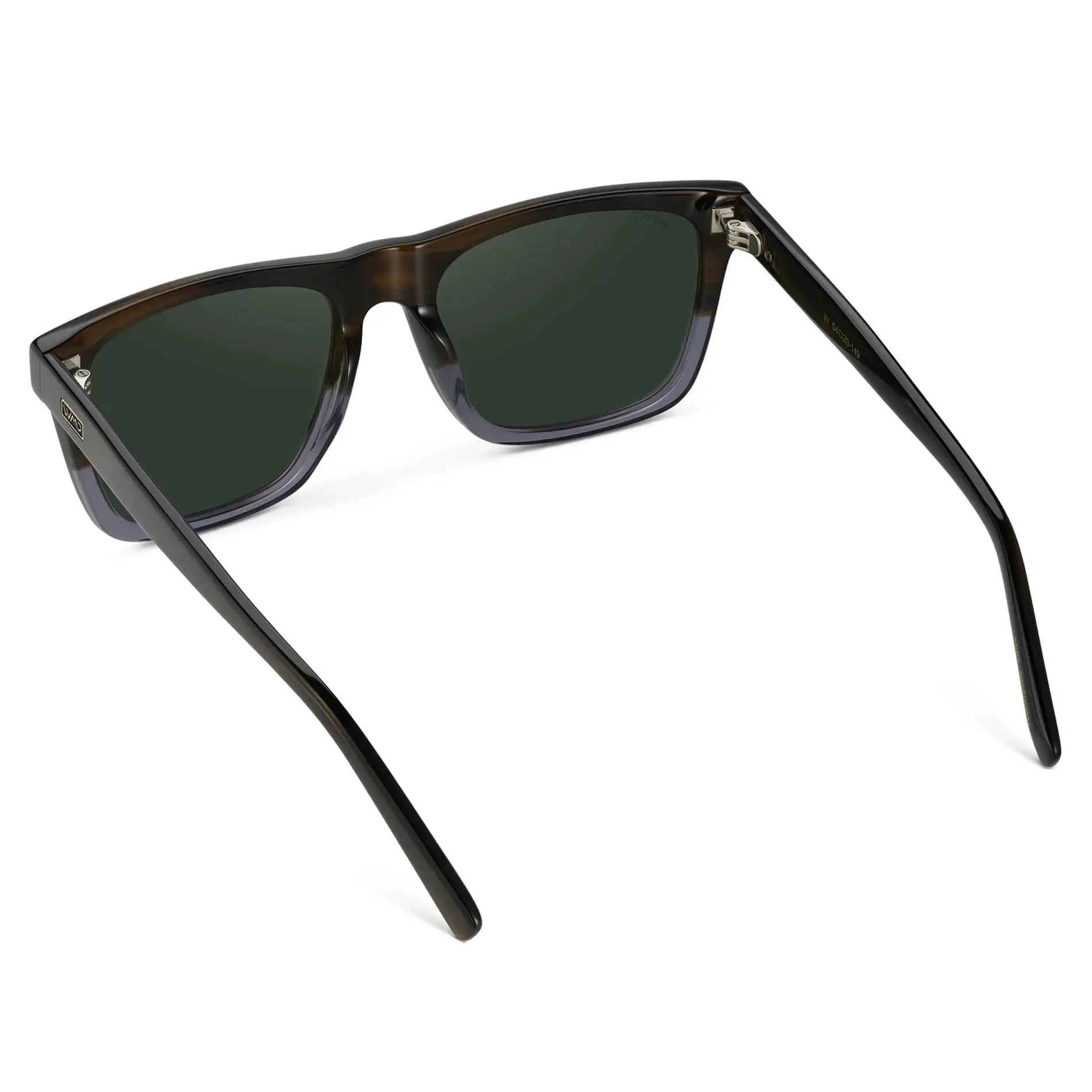 Blue Forest Fade / Smoke Green Lens || Men's Blue Square Polarized Sunglasses with Smoke Green Lenses