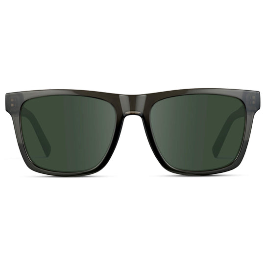 Crystal Carbon Grey / G15 || Modern Square Prescription Sunglasses