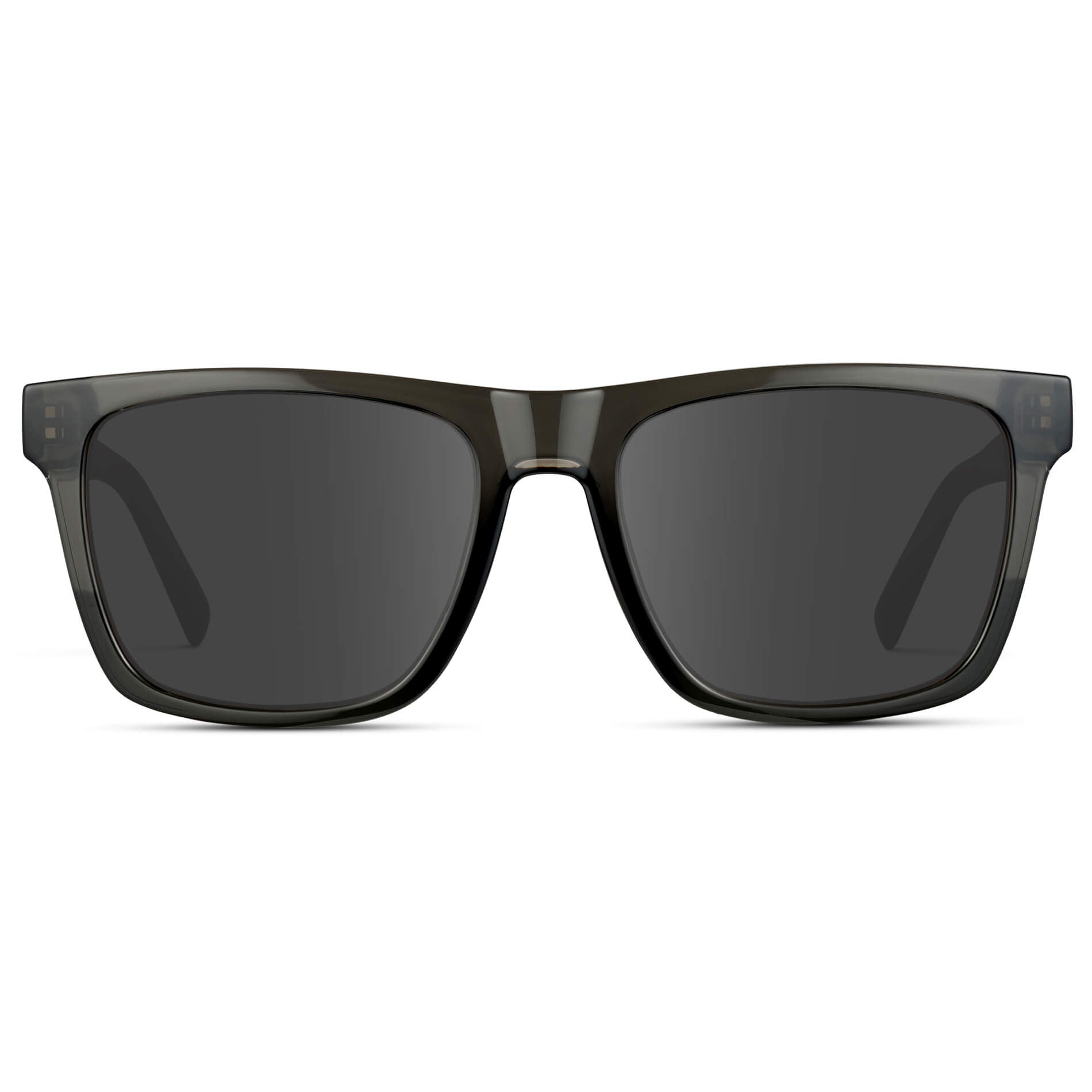 Crystal Carbon Grey / Grey || Modern Square Prescription Sunglasses