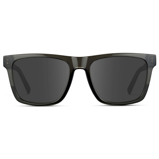 Crystal Carbon Grey / Grey || Modern Square Prescription Sunglasses