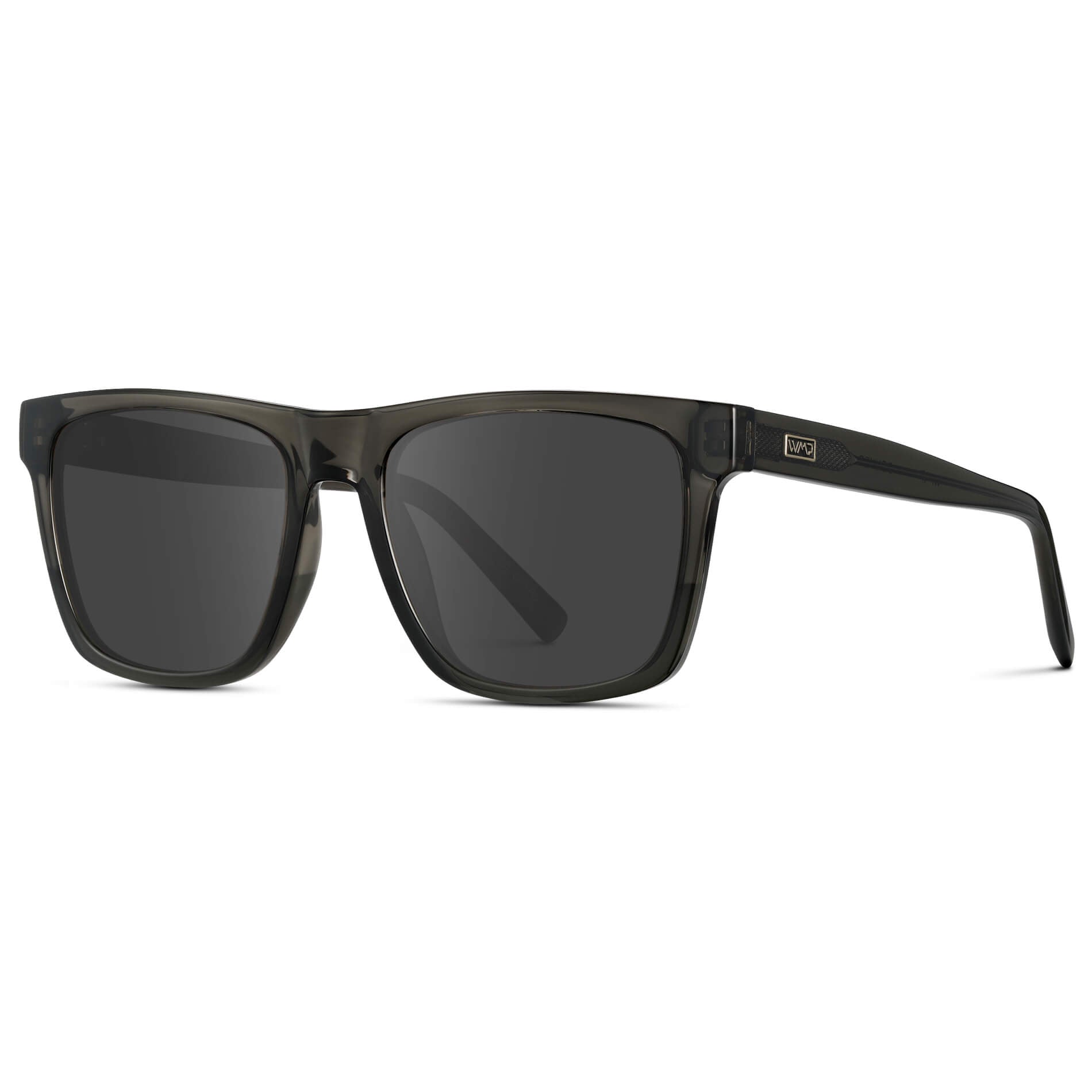 Crystal Carbon Grey / Grey || Modern Square Prescription Sunglasses