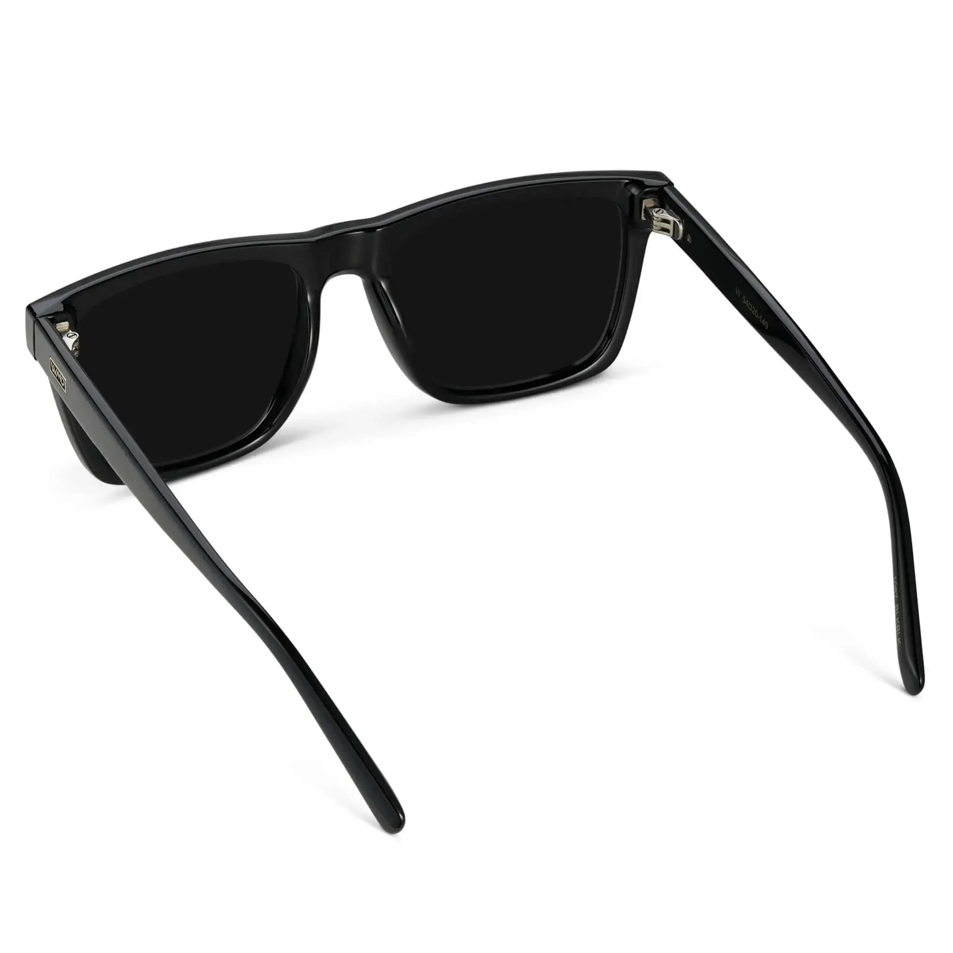 Black / Triple Black Lens || Men's Black Square Polarized Sunglasses with Triple Black Lenses