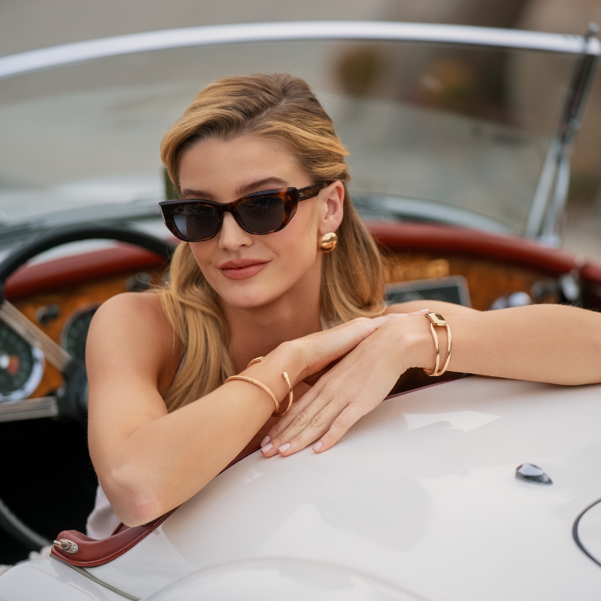 Ember Tortoise / Smoke Grey Lens || Women's Polarized Sunglasses with ember tortoise acetate frame and grey smoke lens
