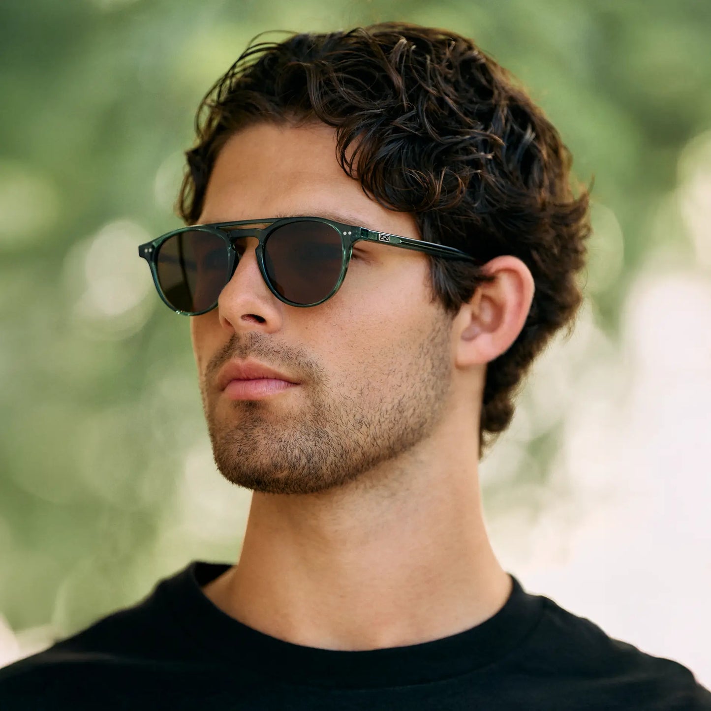 Emerald Green / Brown Lens || Green Round Frame Sunglasses with Brown Polarized Lenses