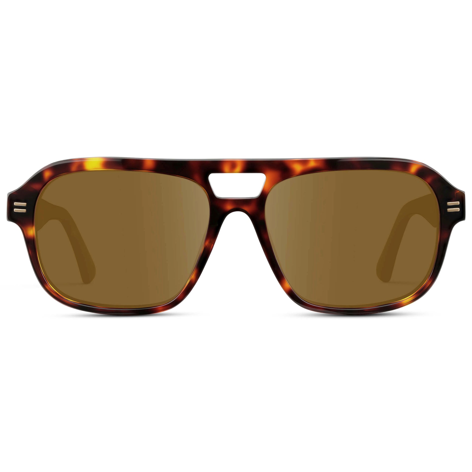 Ruby Tortoise / Amber || Women's Double Bridge Oversized Aviator Prescription Sunglasses with Ruby Tortoise Acetate Frame and Amber Lens