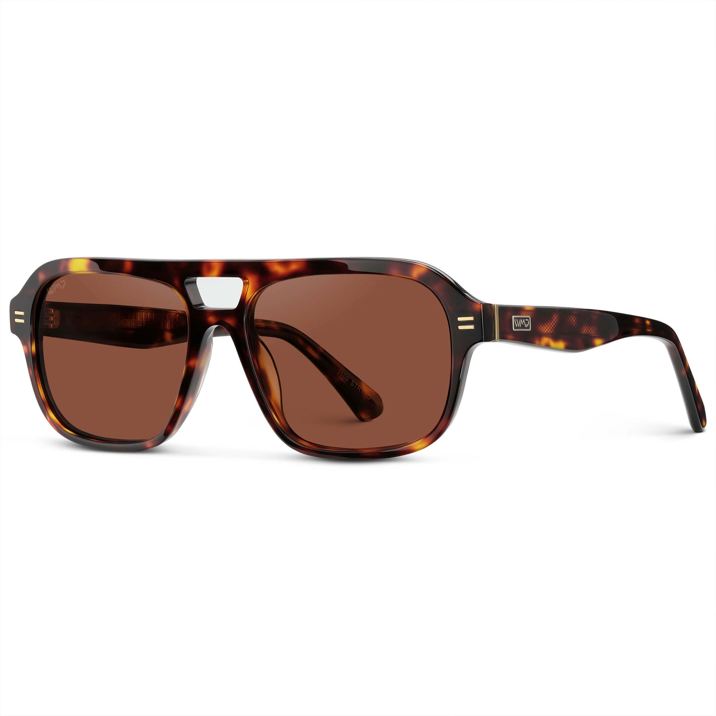 Ruby Tortoise / Tinted Red Lens || Women's Double Bridge Oversized Aviator Sunglasses with Ruby Tortoise Acetate Frame and Tinted Red Polarized Lens