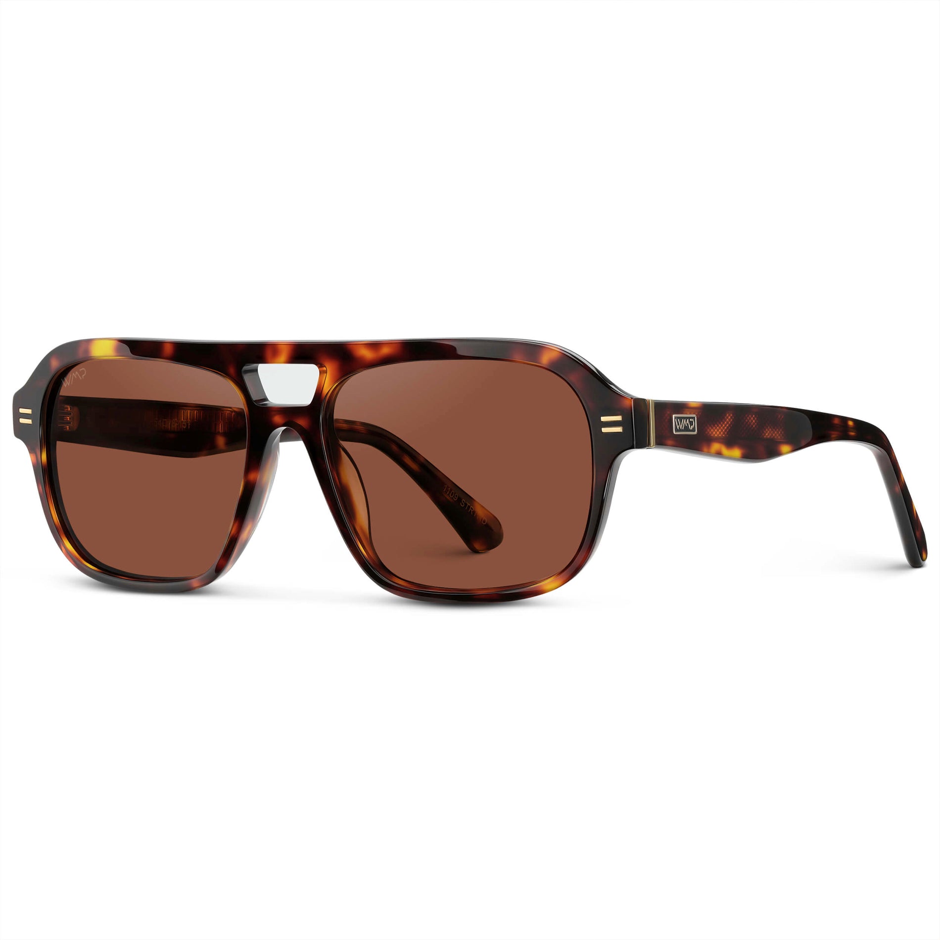 Ruby Tortoise / Tinted Red Lens || Women's Double Bridge Oversized Aviator Sunglasses with Ruby Tortoise Acetate Frame and Tinted Red Polarized Lens