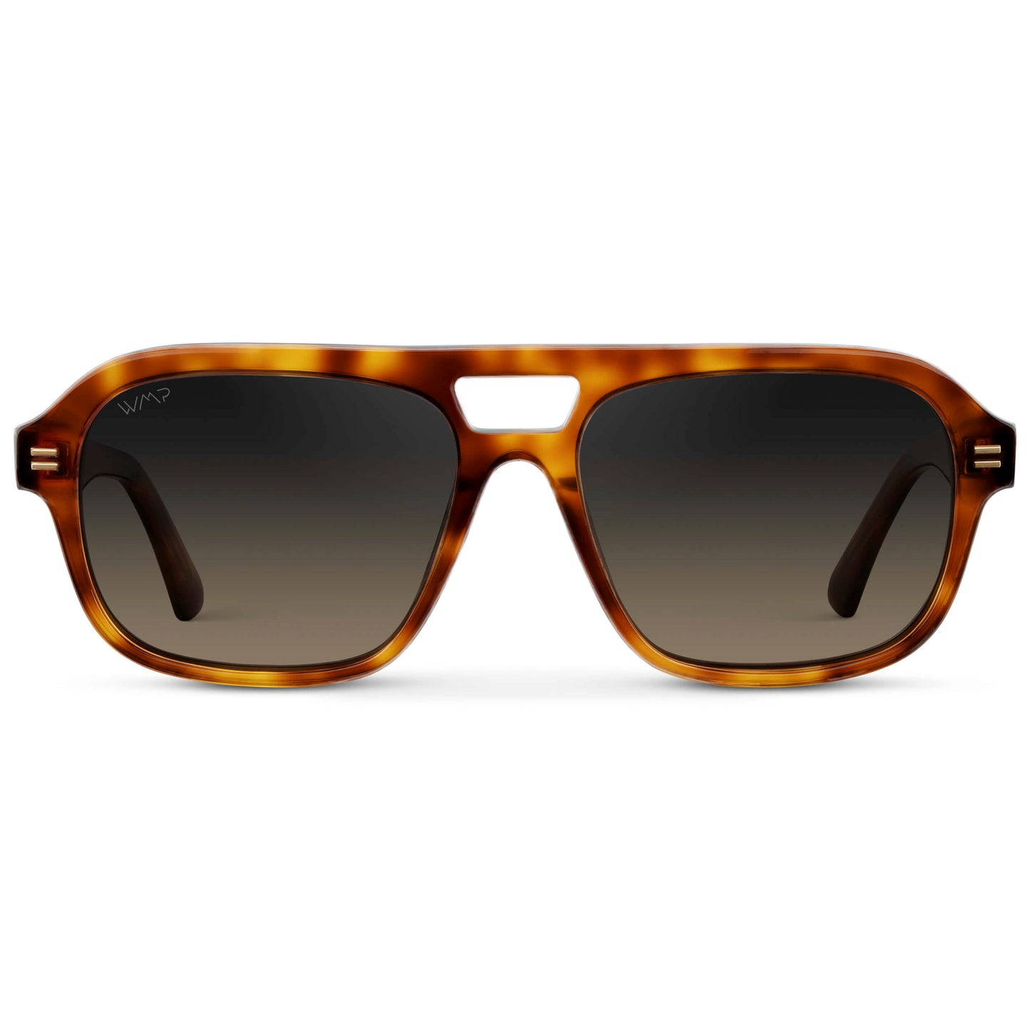 Saddlewood Tortoise / Grey Brown Gradient Lens || Women's Double Bridge Oversized Aviator Sunglasses with Saddlewood Tortoise Acetate Frame and Grey Brown Gradient Polarized Lens