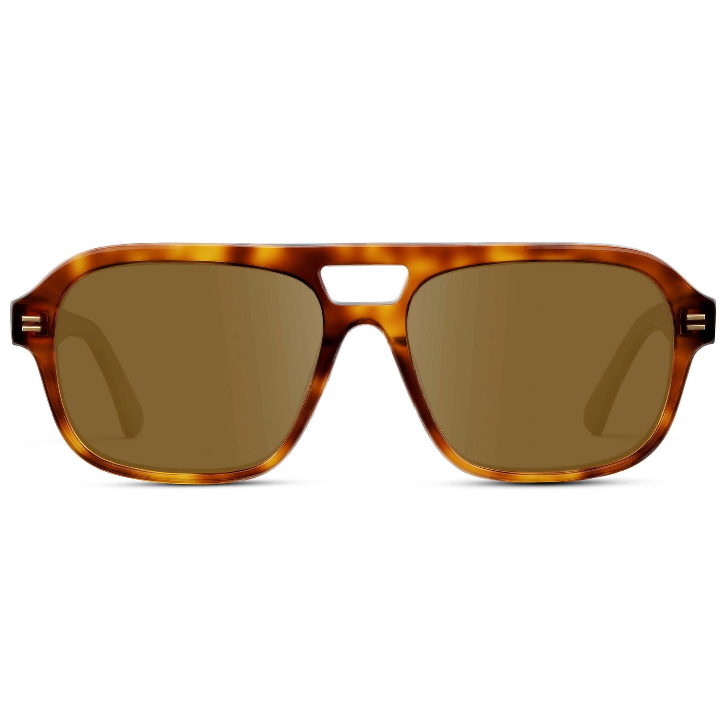 Saddlewood Tortoise / Amber || Women's Double Bridge Oversized Aviator Prescription Sunglasses with Ruby Tortoise Acetate Frame and Amber Lens