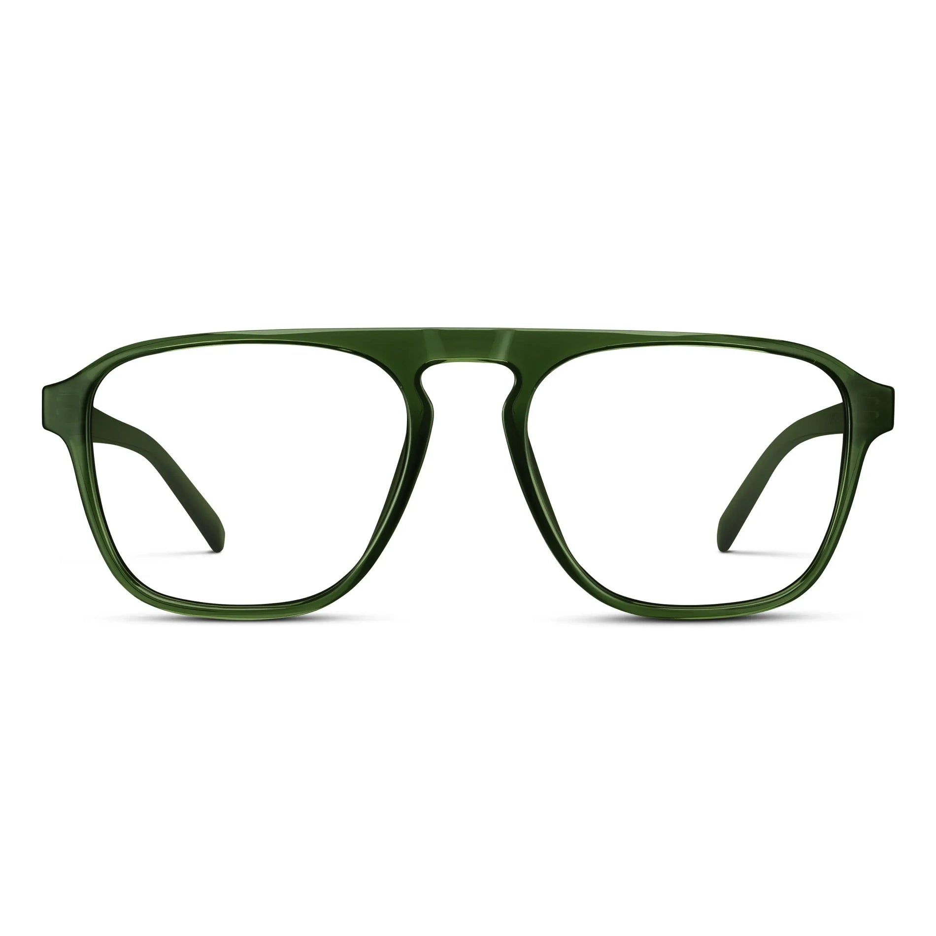 Jade Green || Green Acetate Frames with Clear Prescription Lenses