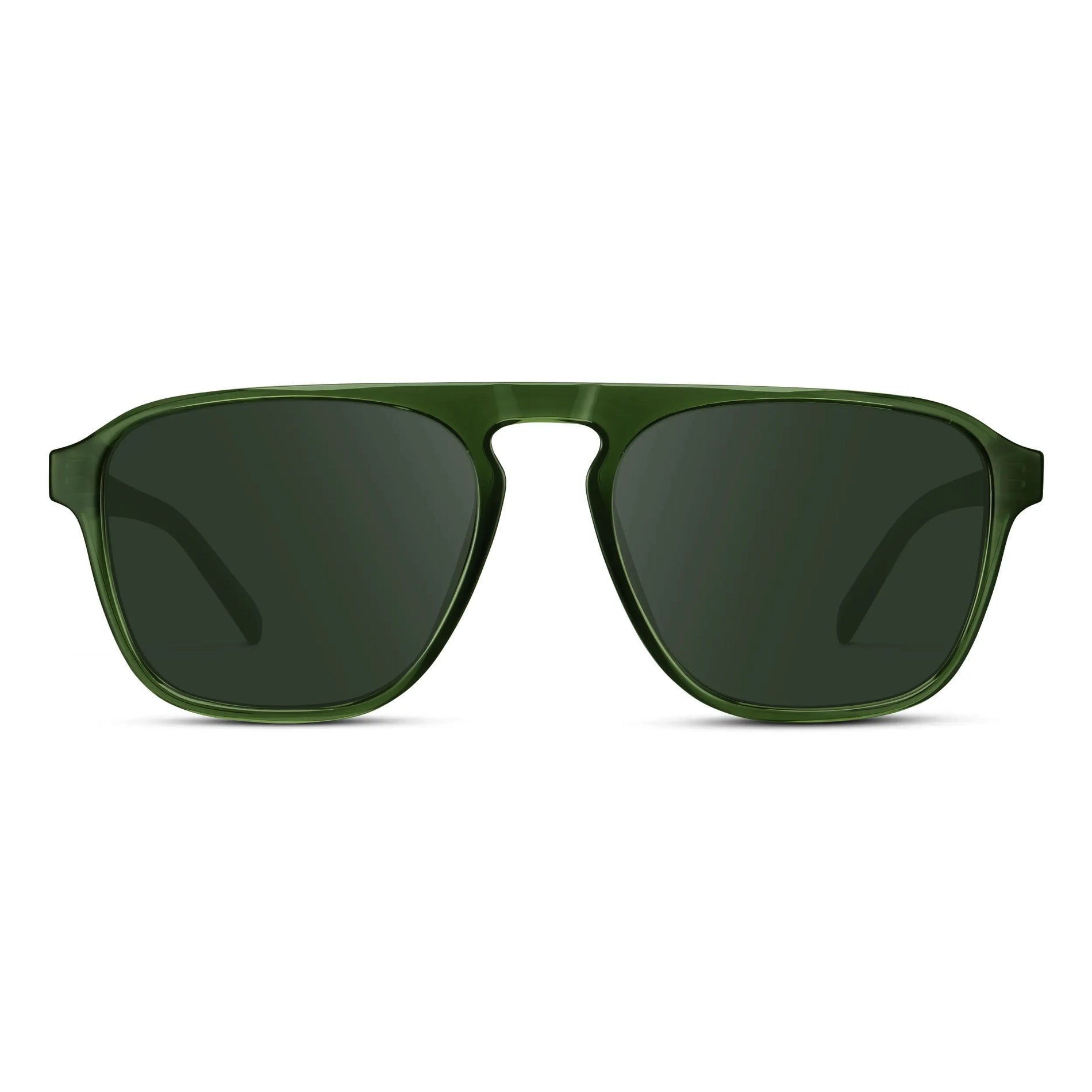 Jade Green / G15 Lens || Green Single Bridge Aviator Prescription Sunglasses with Green Lenses