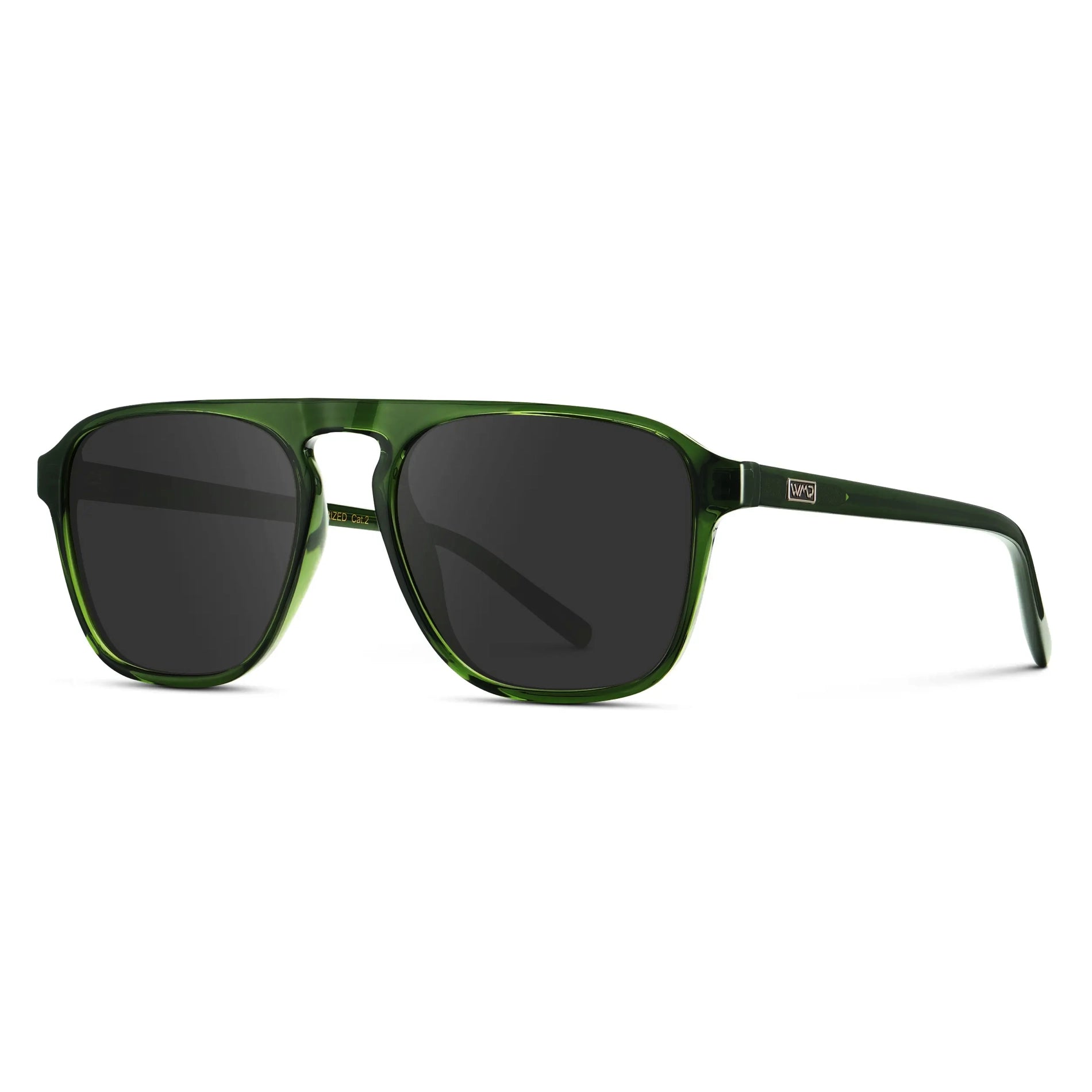 Jade Green / Grey Lens || Green Single Bridge Aviator Prescription Sunglasses with Grey Lenses