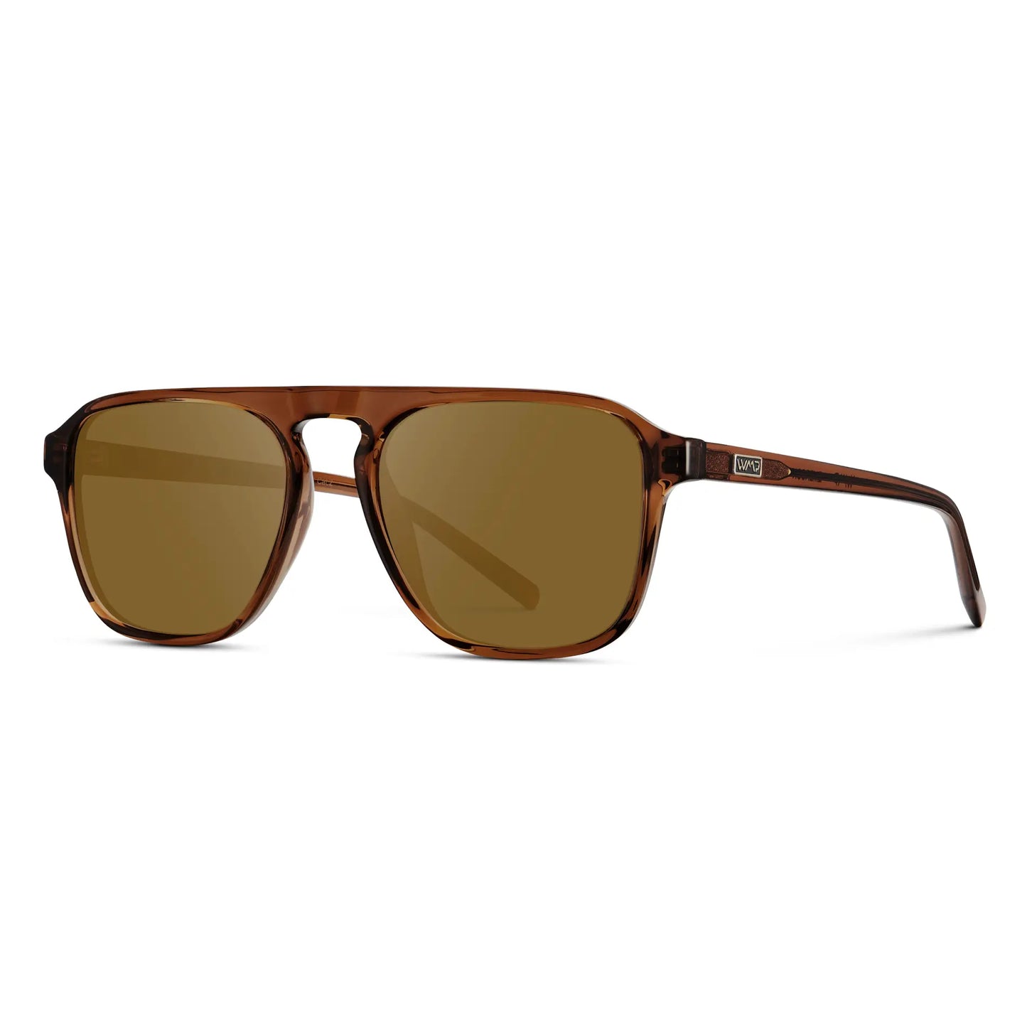 Terracotta Brown / Amber Lens || Brown Single Bridge Aviator Prescription Sunglasses with Brown Lenses