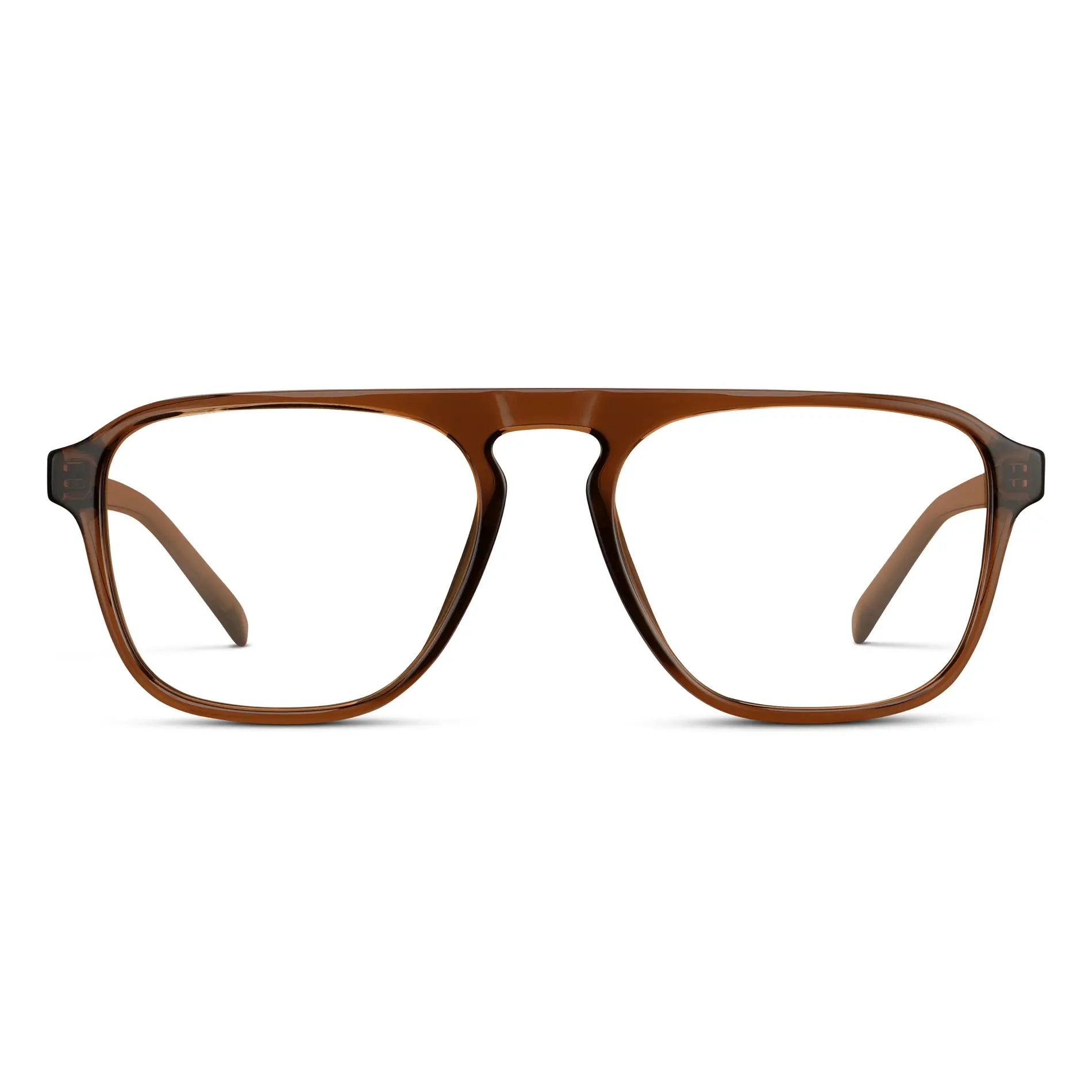 Terracotta Brown || Brown Acetate Prescription Frames with Clear Lenses