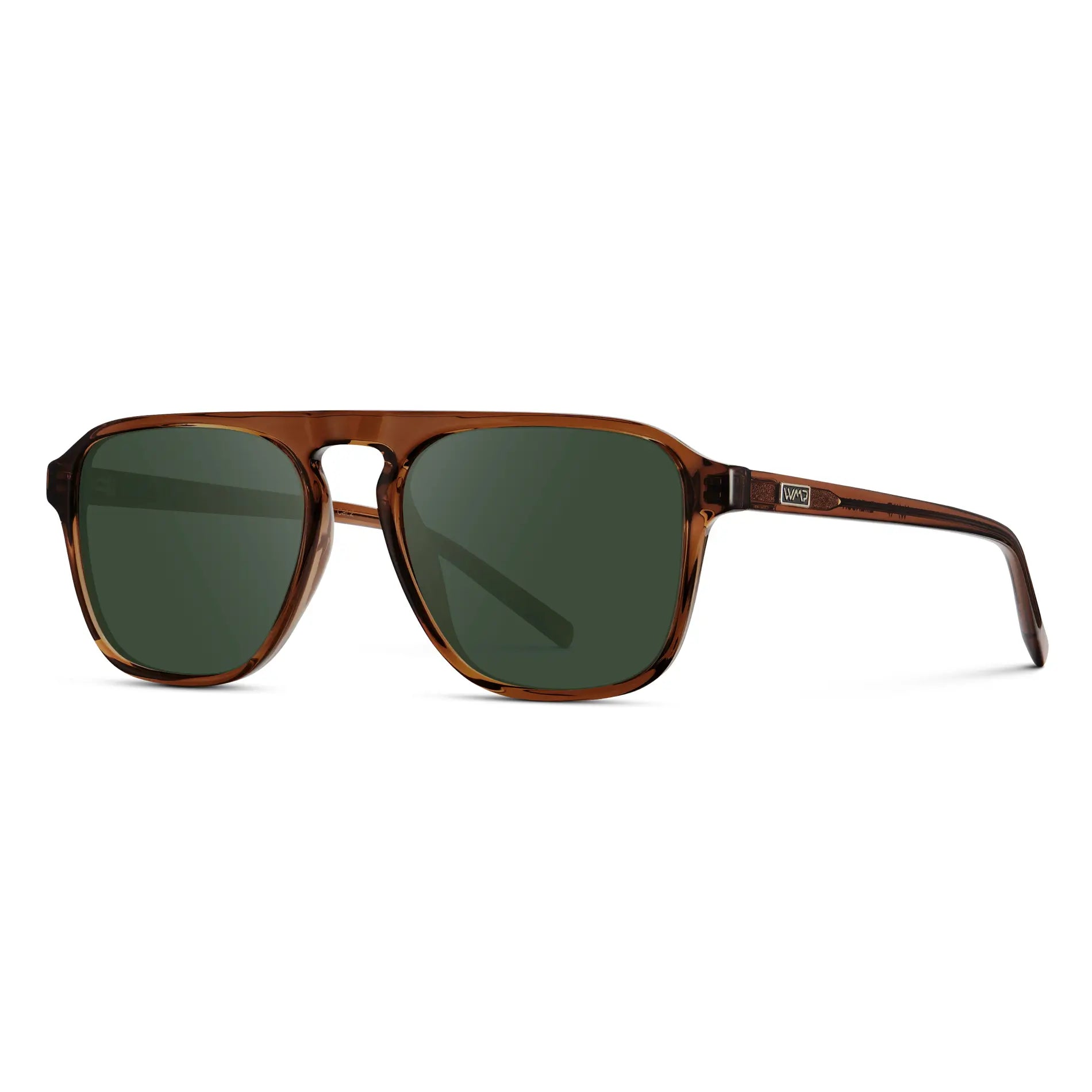 Terracotta Brown / G15 Lens || Brown Single Bridge Aviator Prescription Sunglasses with Green Lenses