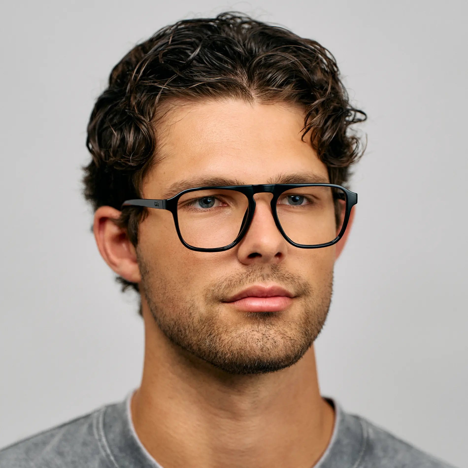 Black || Black Acetate Prescription Frames with Clear Lenses